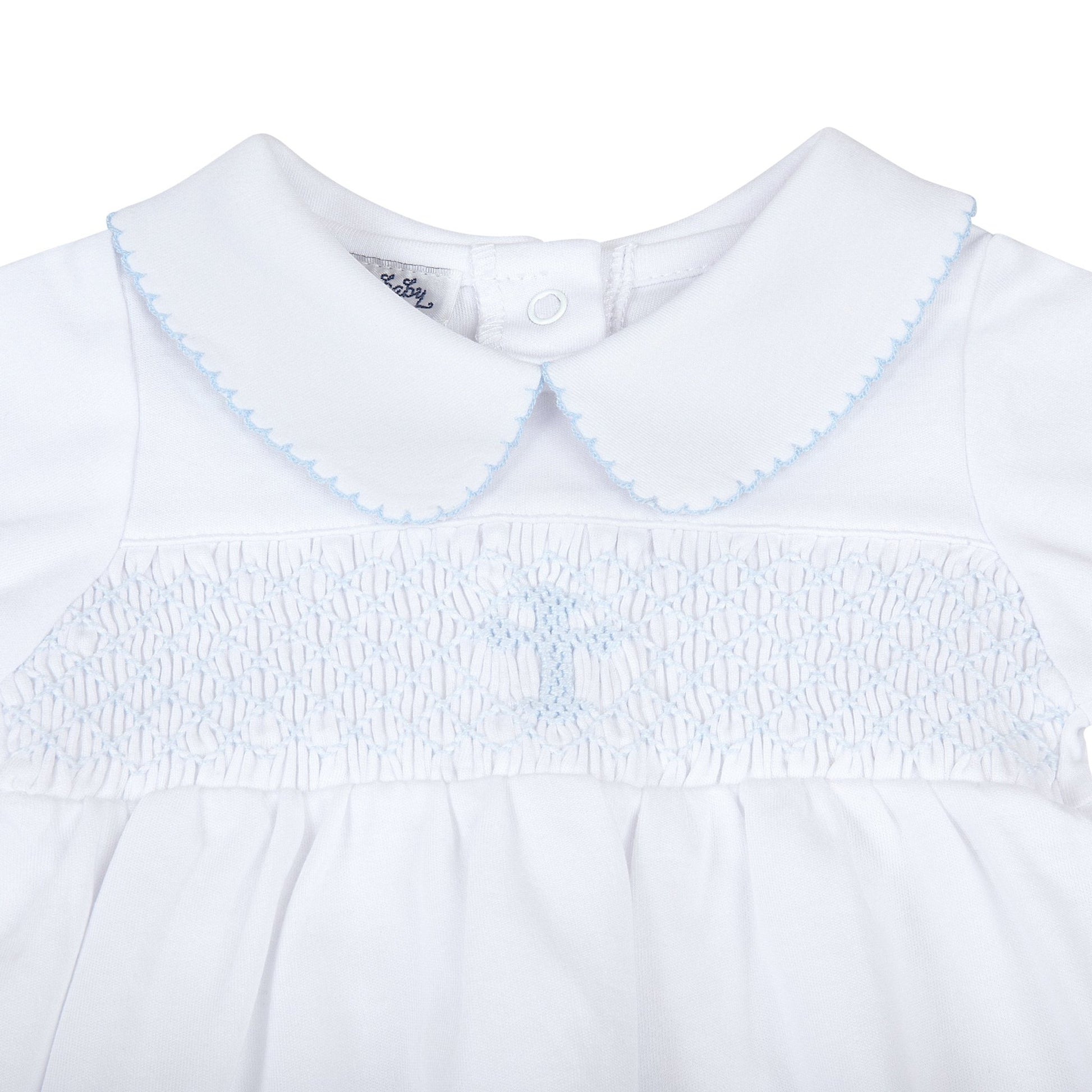 Blessed Smocked Long Sleeve Gown - Blue - Magnolia Baby Unisex
