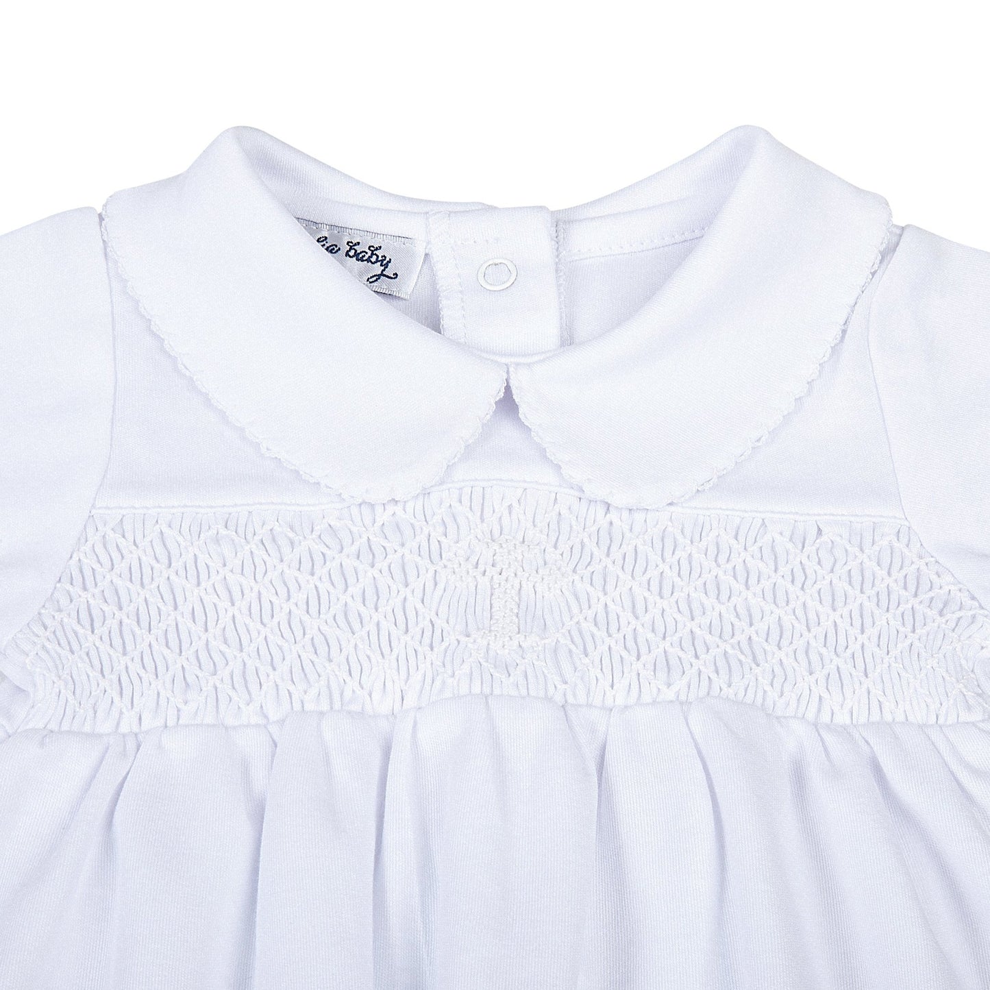Blessed Smocked Long Sleeve Gown - White - Magnolia Baby Unisex