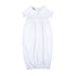 Blessed Smocked Short Sleeve Gown - White - Magnolia Baby Unisex