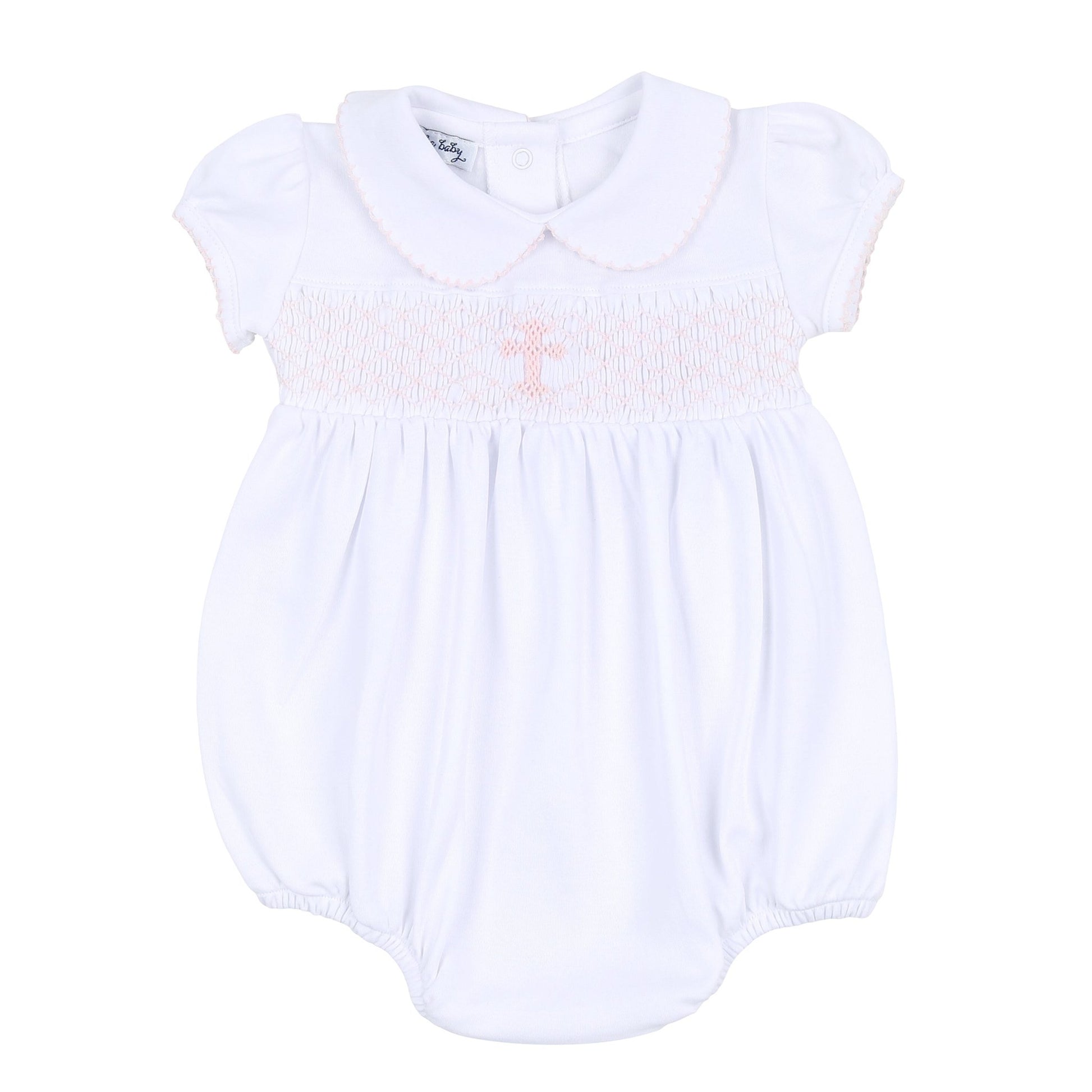Blessed Smocked Bubble - Pink - Magnolia Baby Girl