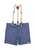 Blue Gauze Captain Suspender Shorts - Magnolia BabyShorts