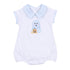 Boo Crew! Applique Collared Short Sleeve Bubble - Light Blue - Magnolia BabyBubble