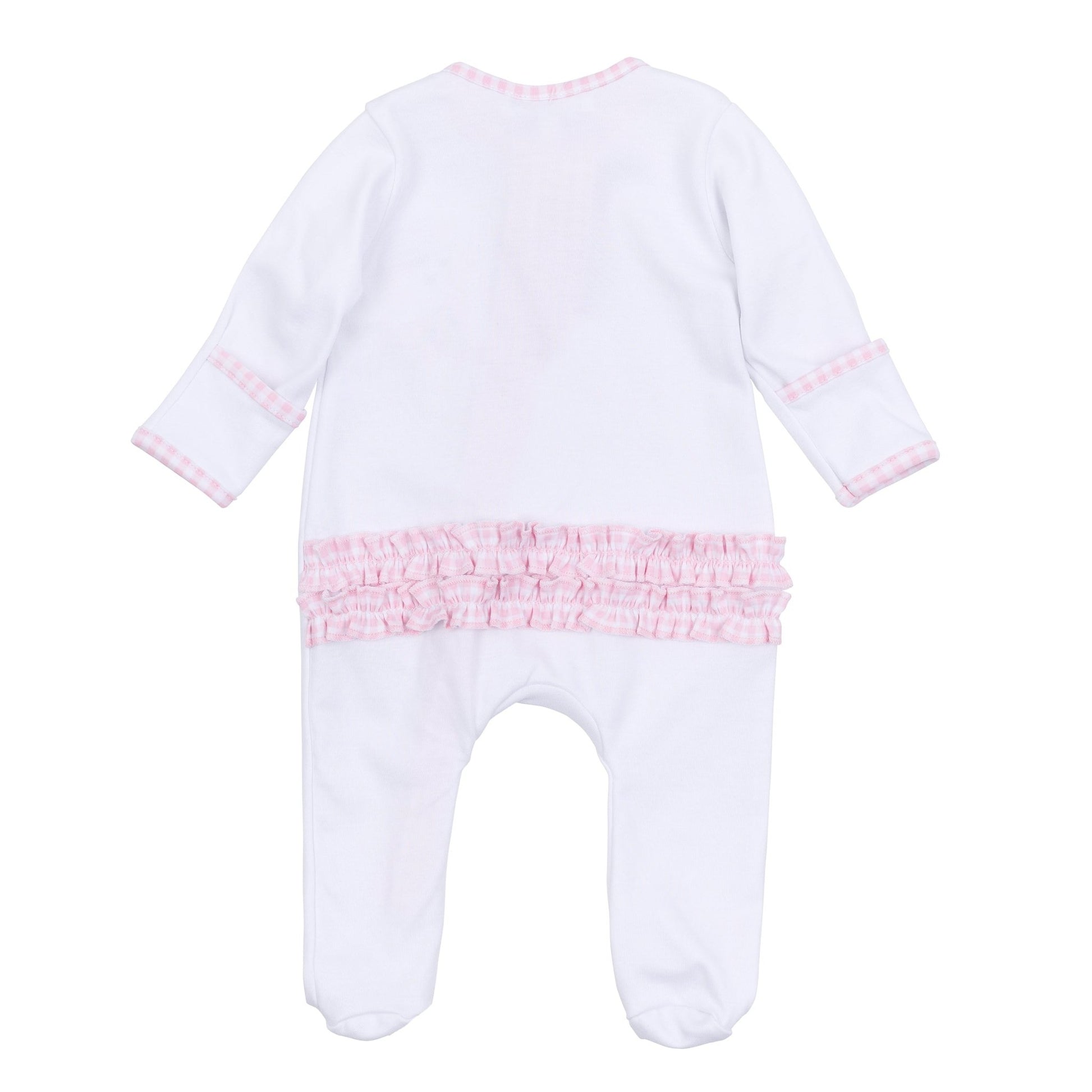 Boo Crew! Applique Ruffle Zip Footie - Pink - Magnolia BabyFootie