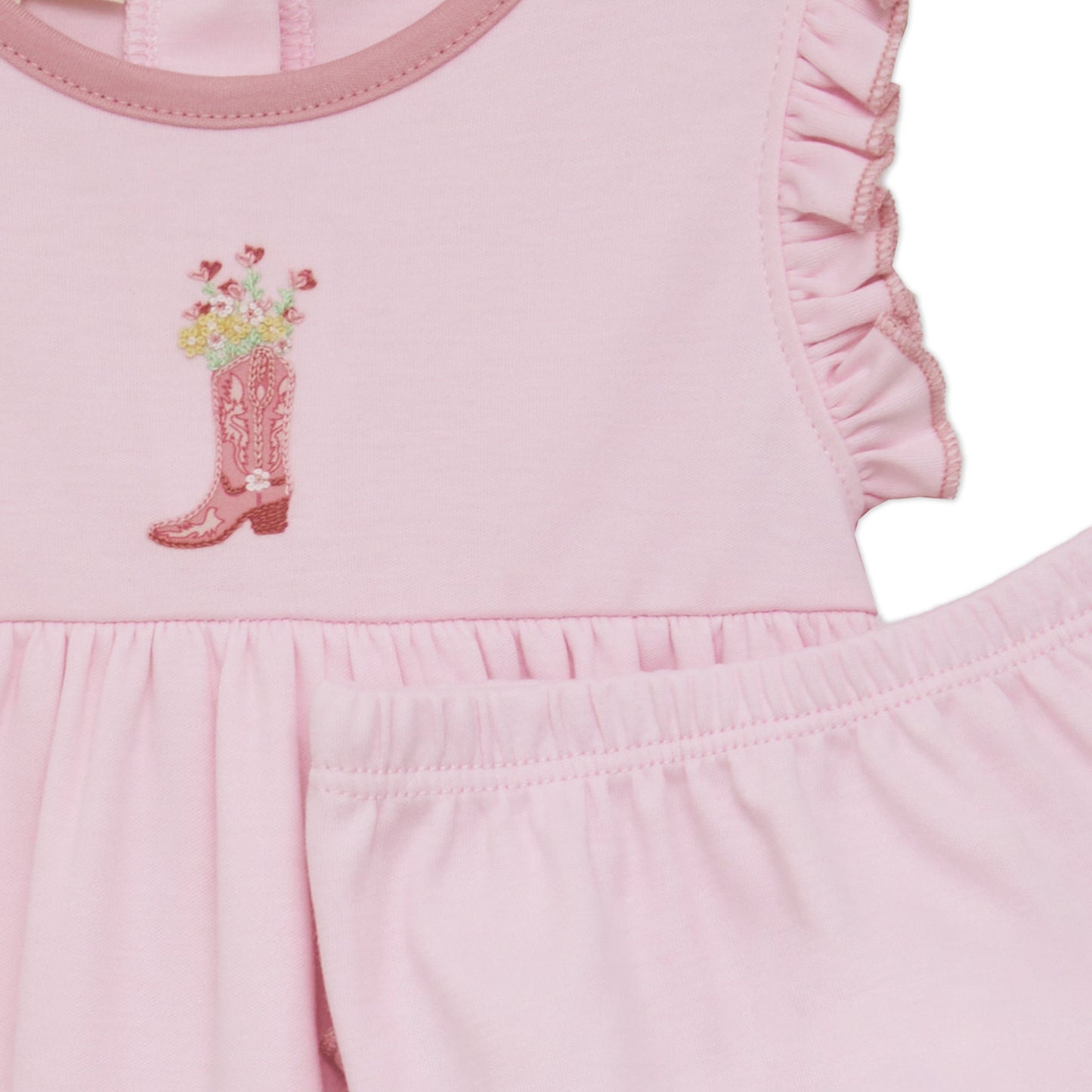 Boots and Blooms Ruffle Diaper Cover Set - Pink - Luna and ArloDiaper Cover