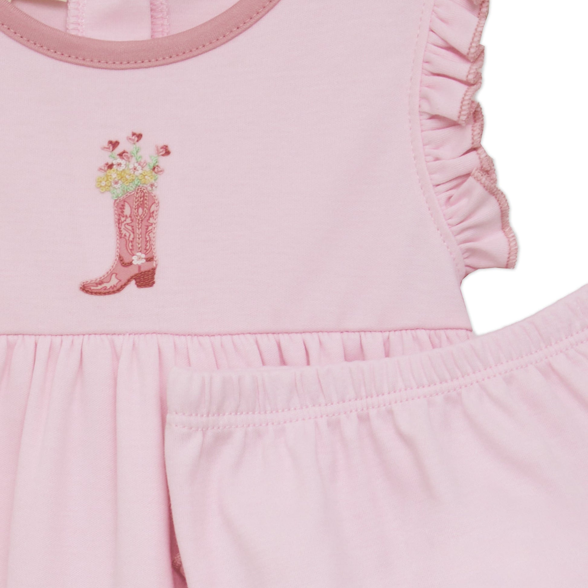 Boots and Blooms Ruffle Diaper Cover Set - Pink - Luna and ArloDiaper Cover