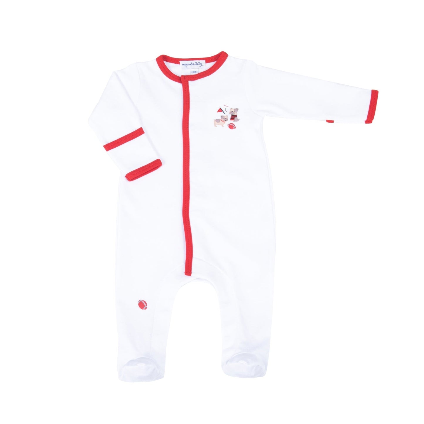 Bulldog Pride Embroidered Footie - Magnolia BabyFootie