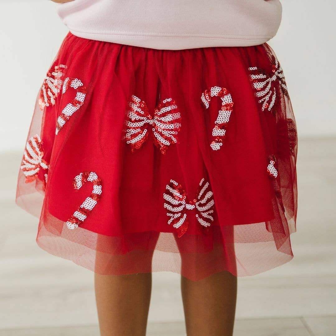 Candy Cane Coquette Sequin Christmas Tutu - Magnolia BabyTutu
