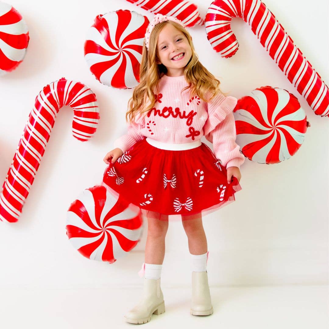 Candy Cane Coquette Sequin Christmas Tutu - Magnolia BabyTutu