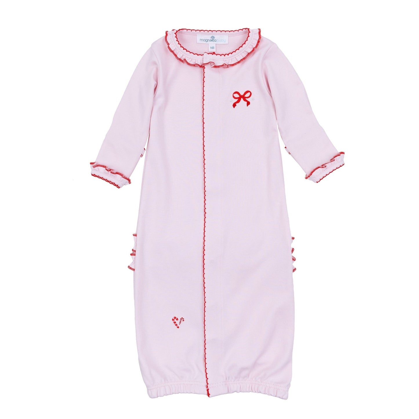 Candy Cane Lane Embroidered Ruffle Converter - Magnolia BabyConverter Gown