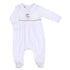 Carousel Embroidered Collared Footie - Silver - Magnolia BabyFootie