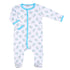 Carousel Print Footie - Blue - Magnolia BabyFootie