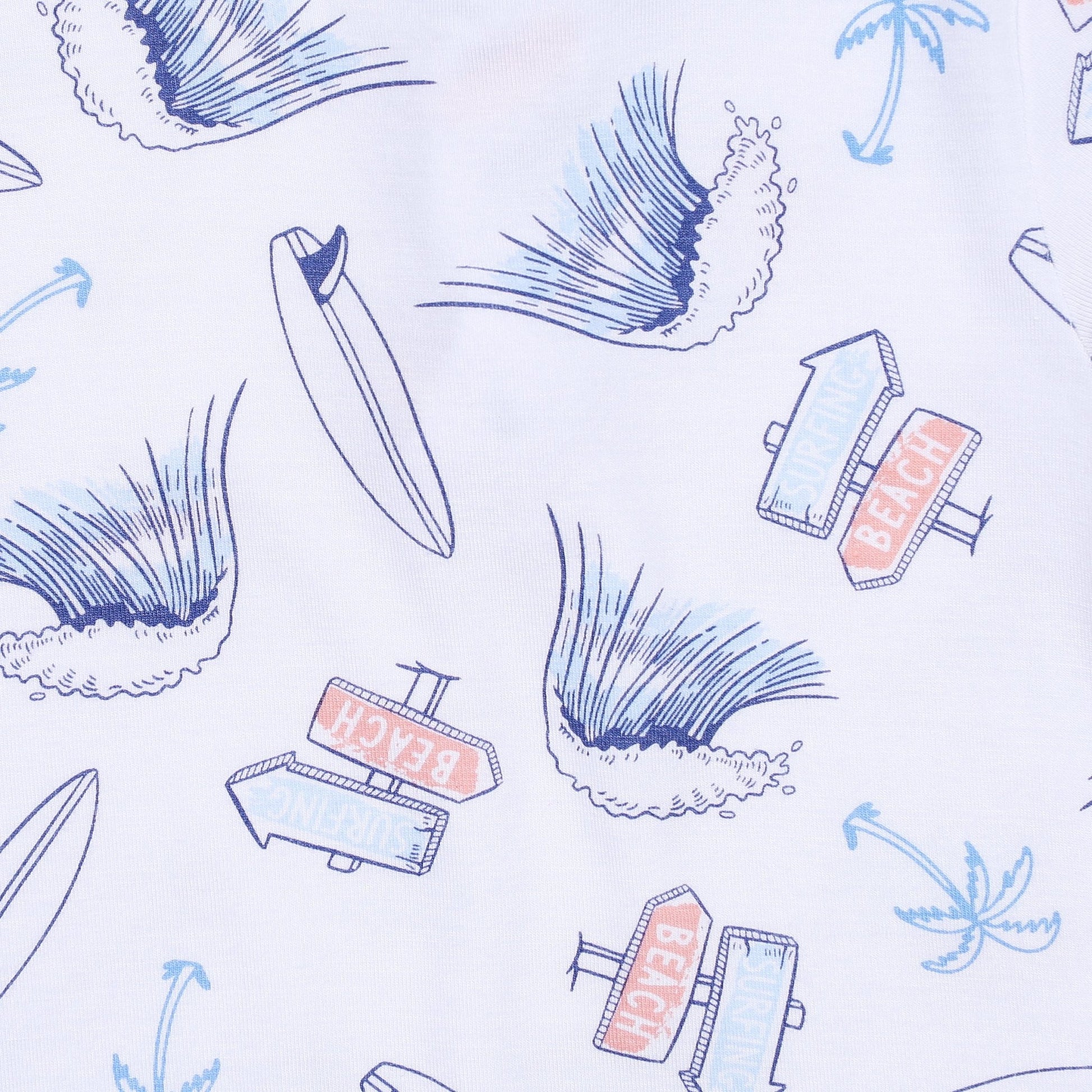 Catch Some Waves Short Sleeve Boy Bubble - Magnolia BabyBubble