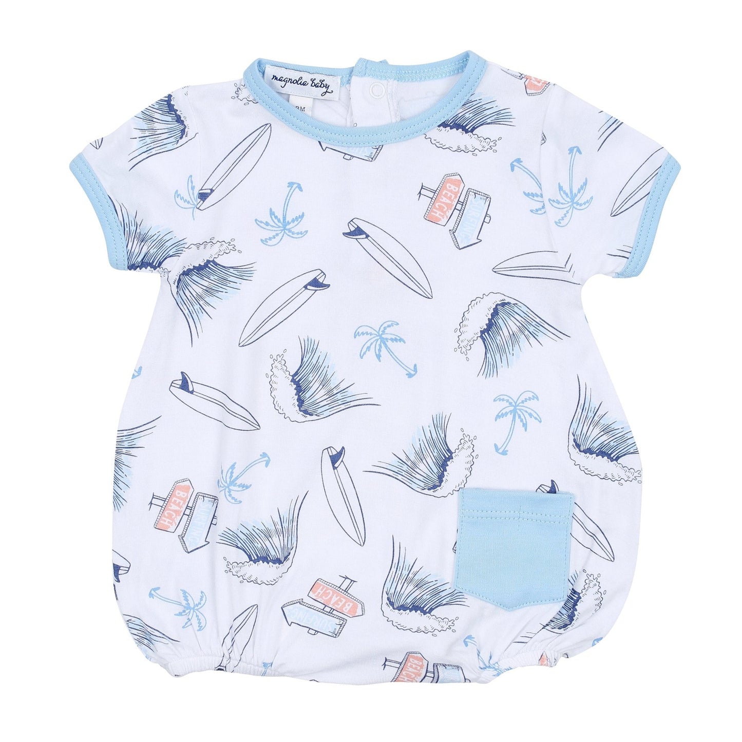 Catch Some Waves Short Sleeve Boy Bubble - Magnolia BabyBubble