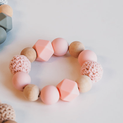 Chewable Teething Ring - Pink - Magnolia BabyTeether