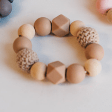 Chewable Teething Ring - Tan - Magnolia BabyTeether