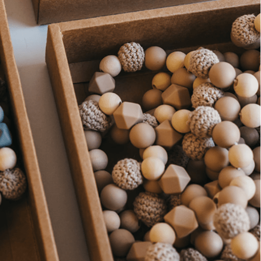 Chewable Teething Ring - Tan - Magnolia BabyTeether