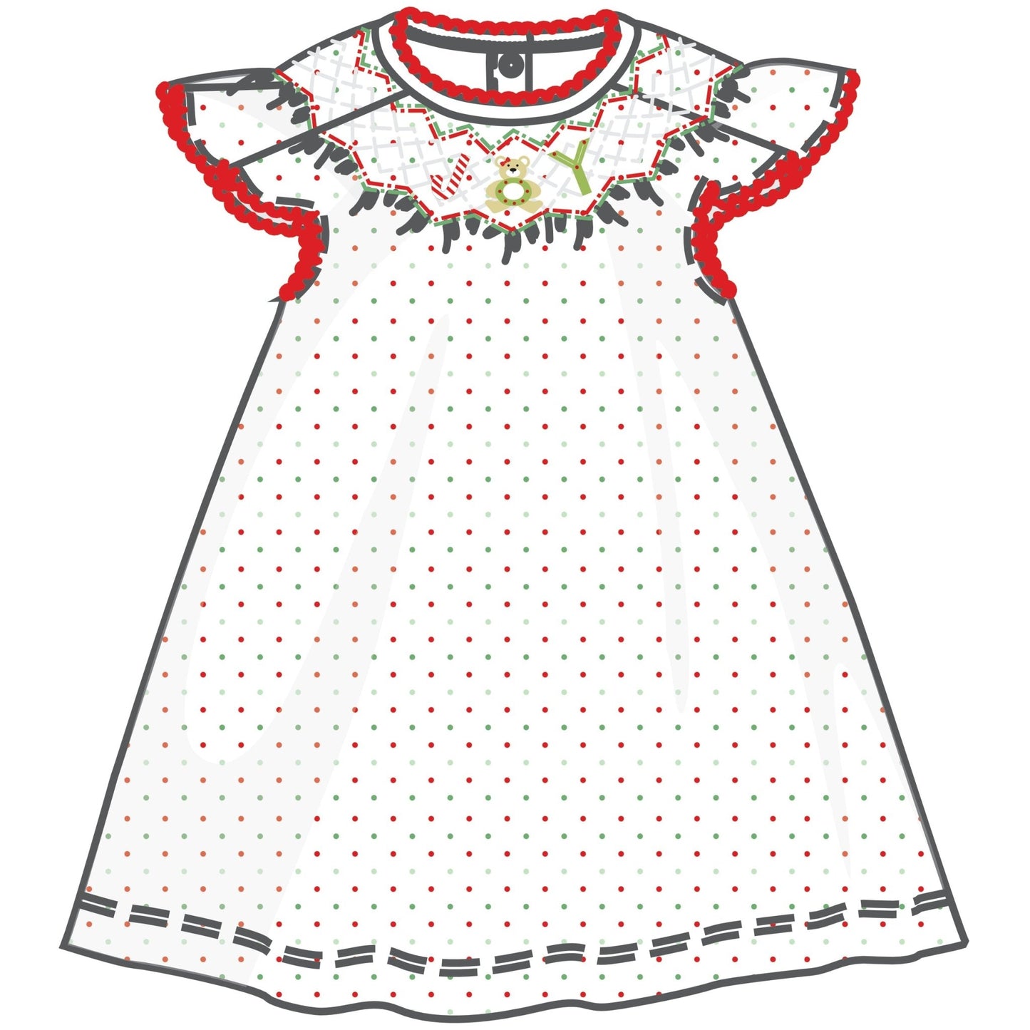 Christmas Joy Classics Bishop Flutters Dress - Red Girl - Magnolia BabyDress