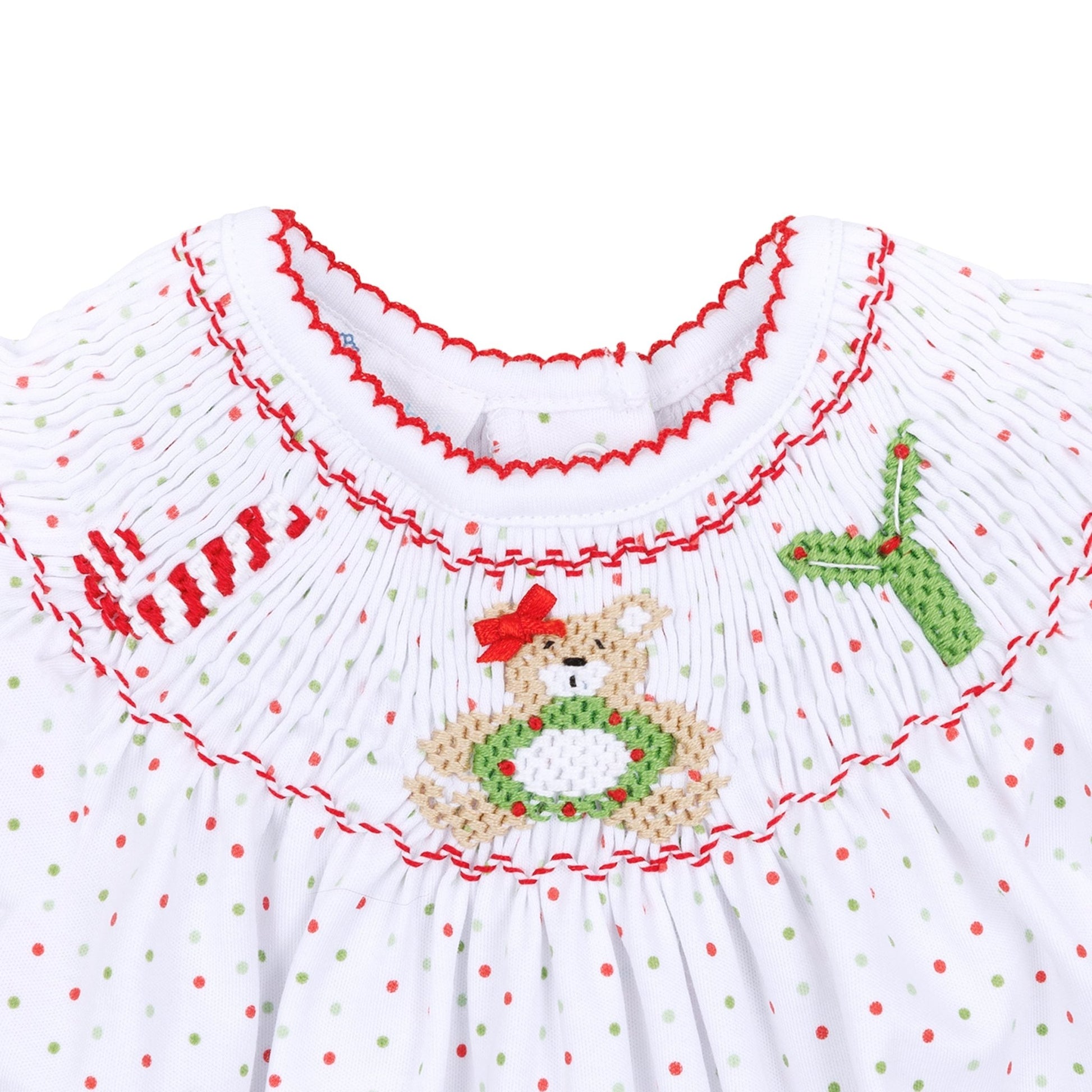 Christmas Joy Classics Bishop Long Sleeve Bubble - Red Girl - Magnolia BabyBubble