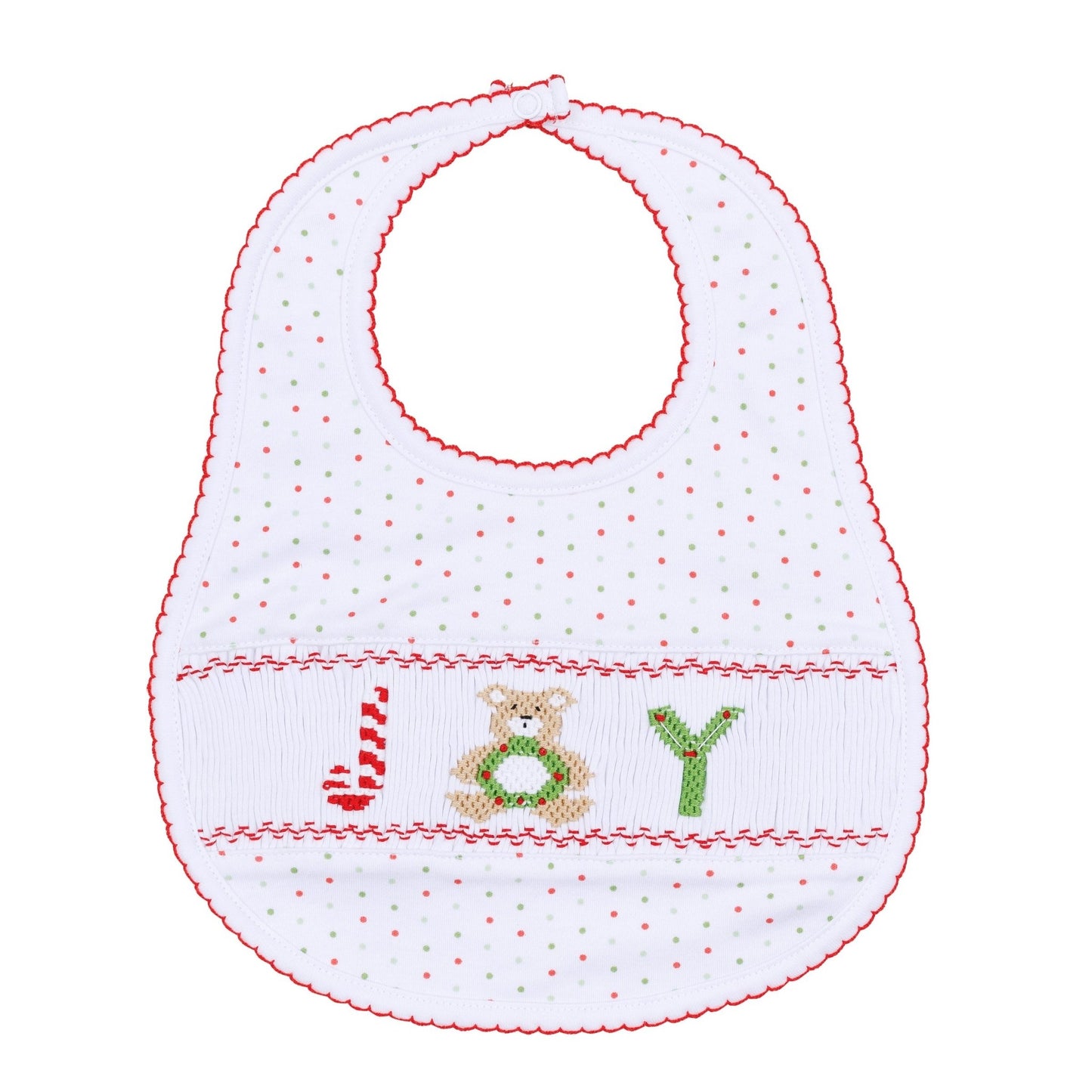 Christmas Joy Classics Smocked Bib - Red Boy - Magnolia BabyBib