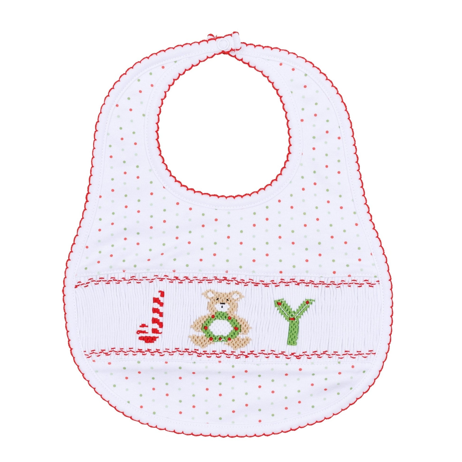 Christmas Joy Classics Smocked Bib - Red Boy - Magnolia BabyBib