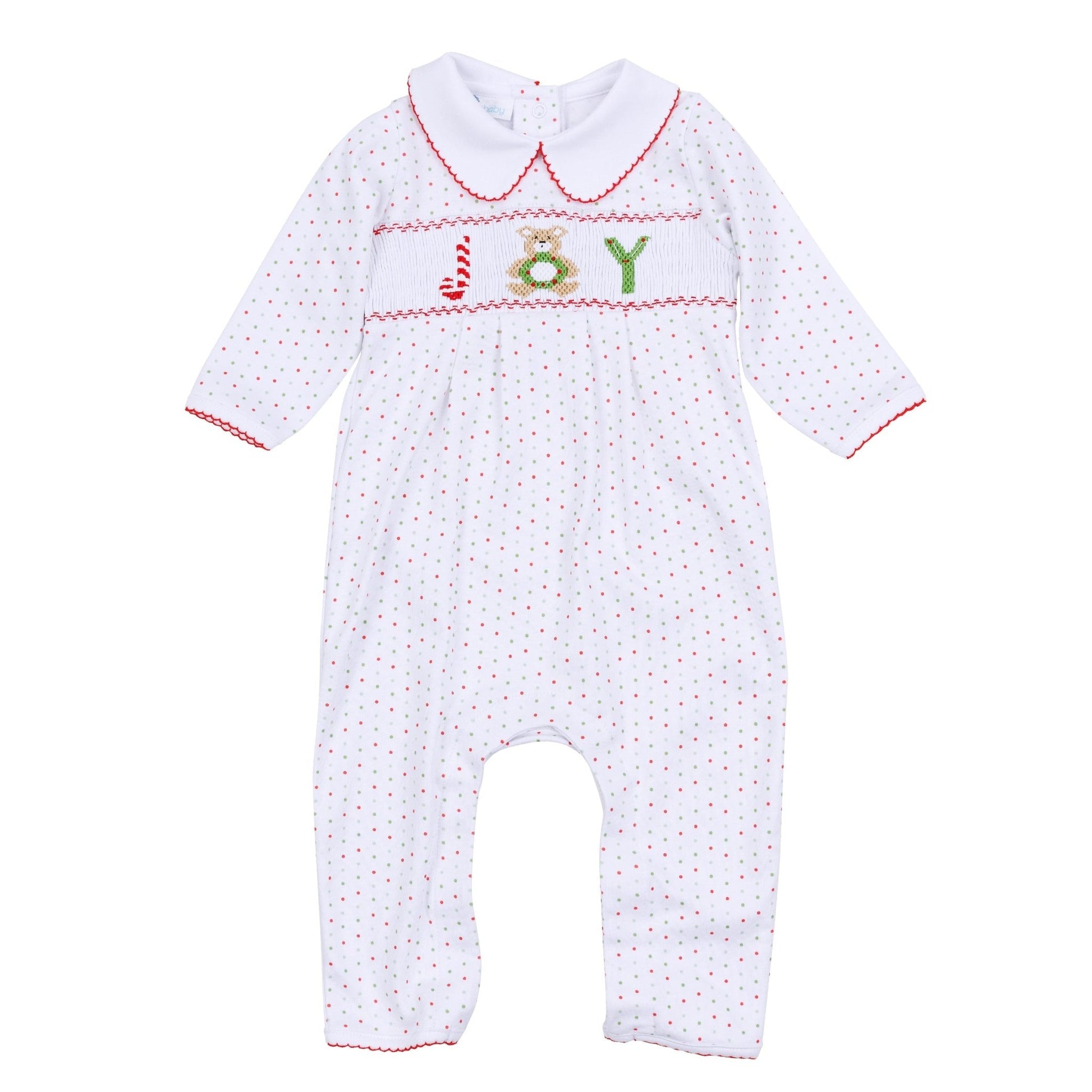 Christmas Joy Classics Smocked Playsuit - Red Boy - Magnolia BabyPlaysuit