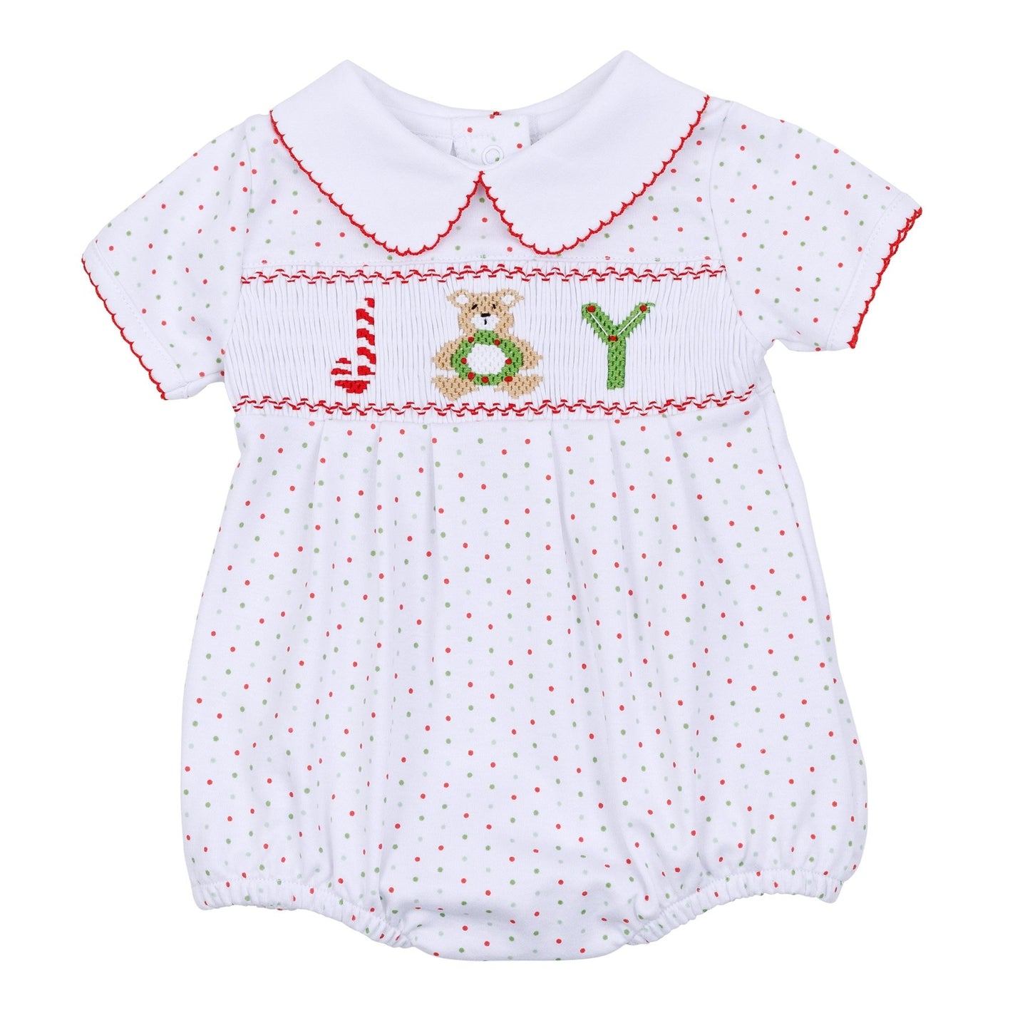 Christmas Joy Classics Smocked Short Sleeve Bubble - Red Boy - Magnolia BabyBubble
