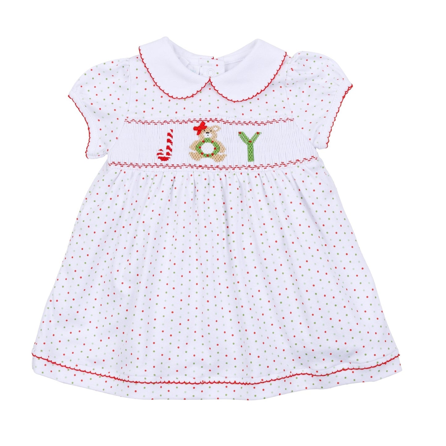 Christmas Joy Classics Smocked Short Sleeve Dress - Red Girl - Magnolia BabyDress