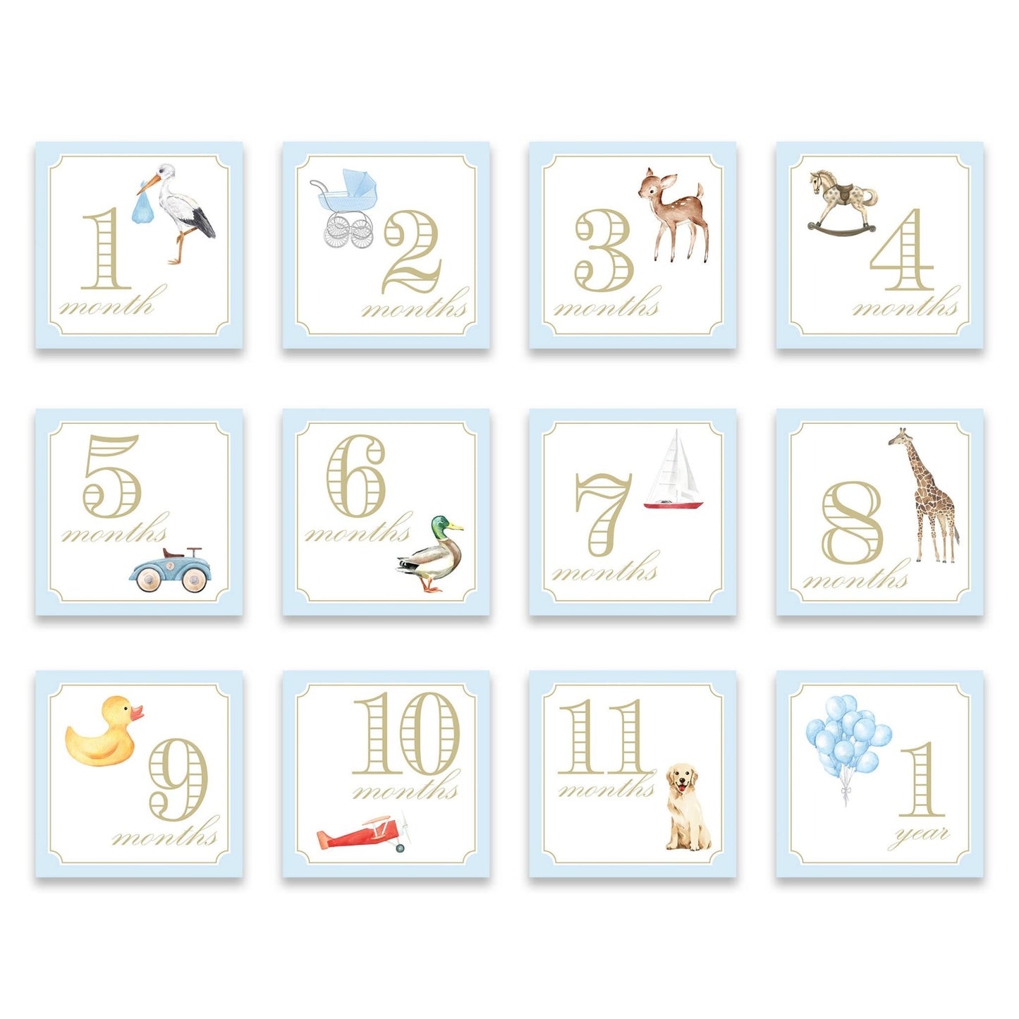 Classic Boy Milestone Cards - Magnolia BabyStationery