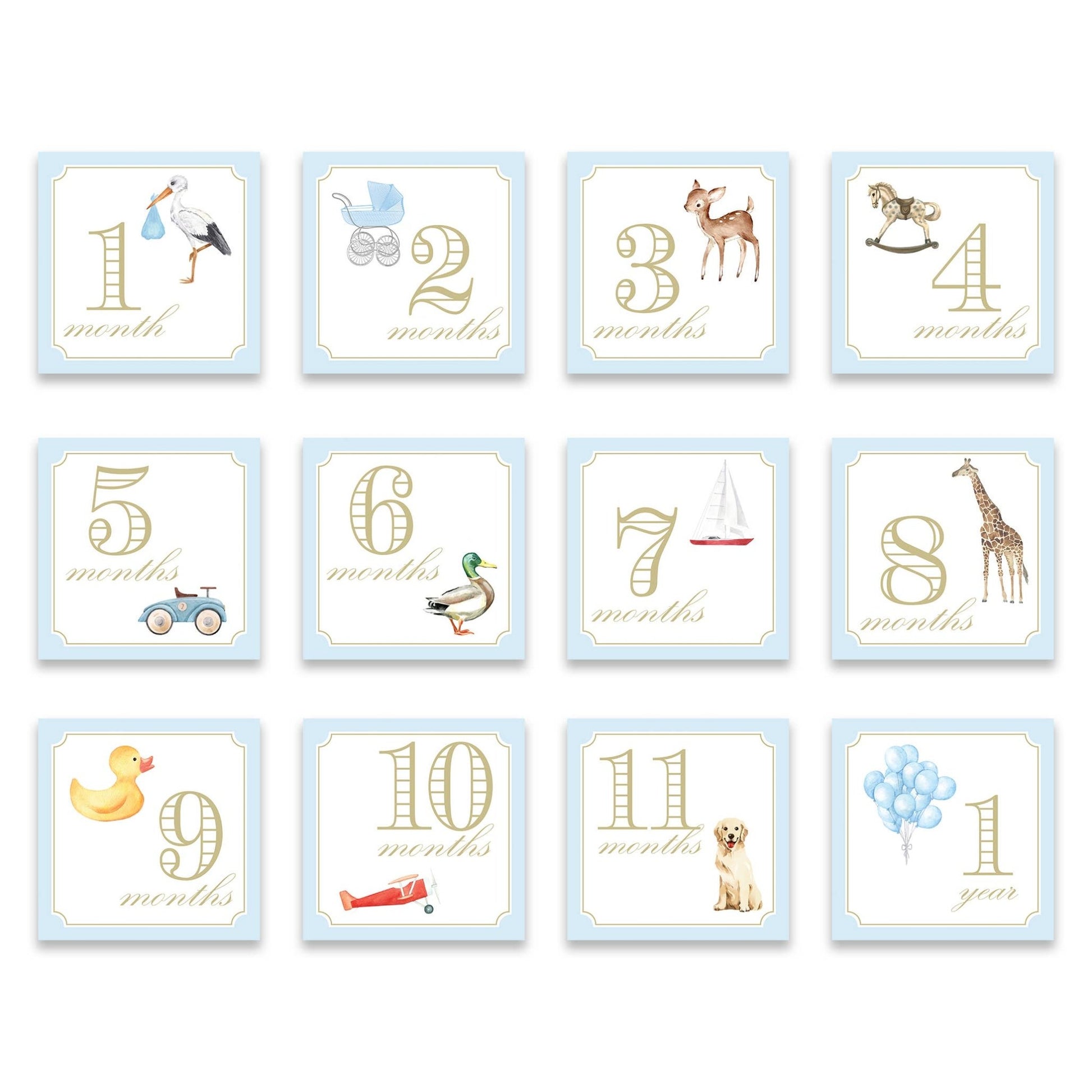 Classic Boy Milestone Cards - Magnolia BabyStationery
