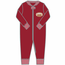  College Football Applique Crimson Zipped Pajamas - Magnolia BabyZipper Pajamas
