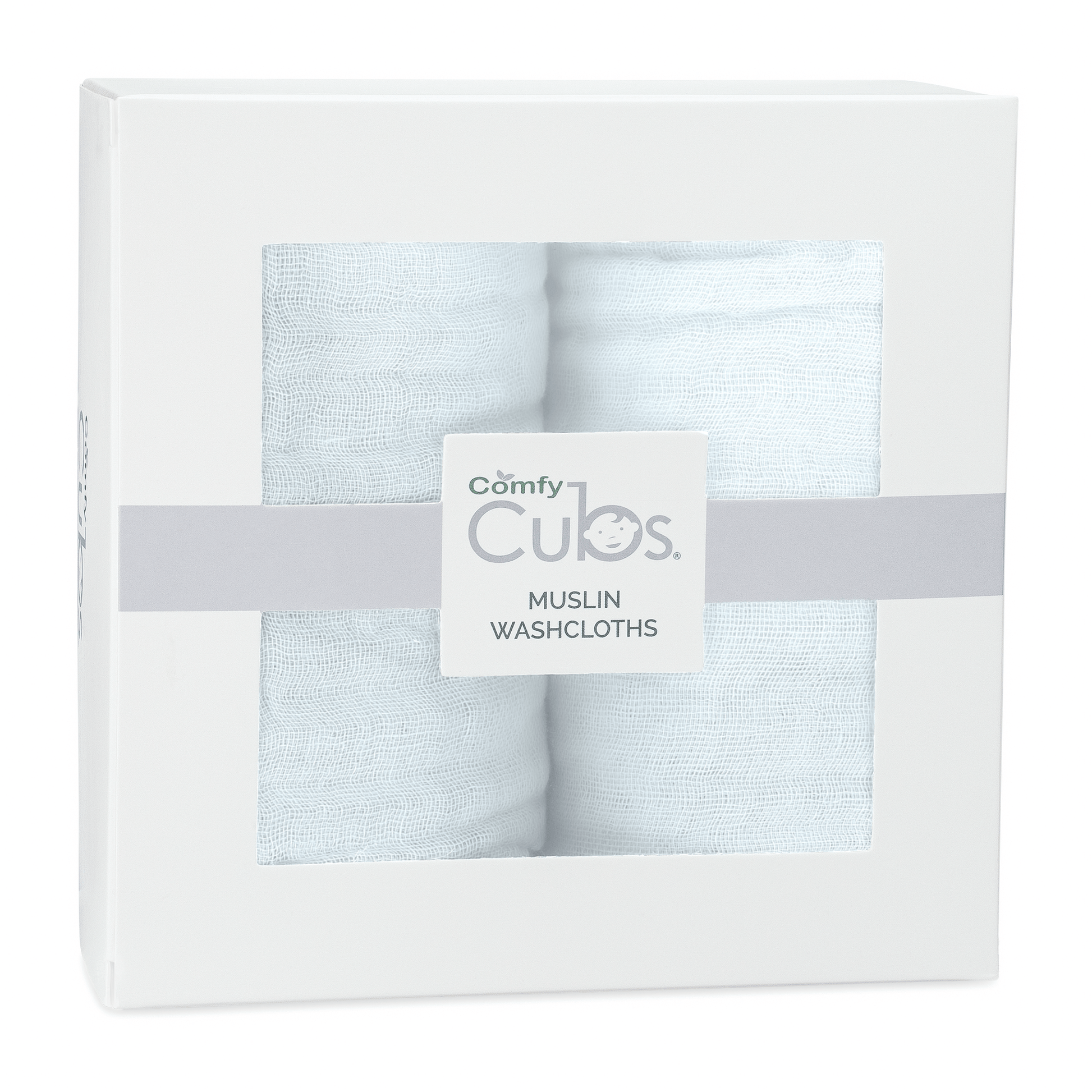 Cotton Muslin Baby Washcloths - White - Pack of 10 - Magnolia BabyBath Accessory