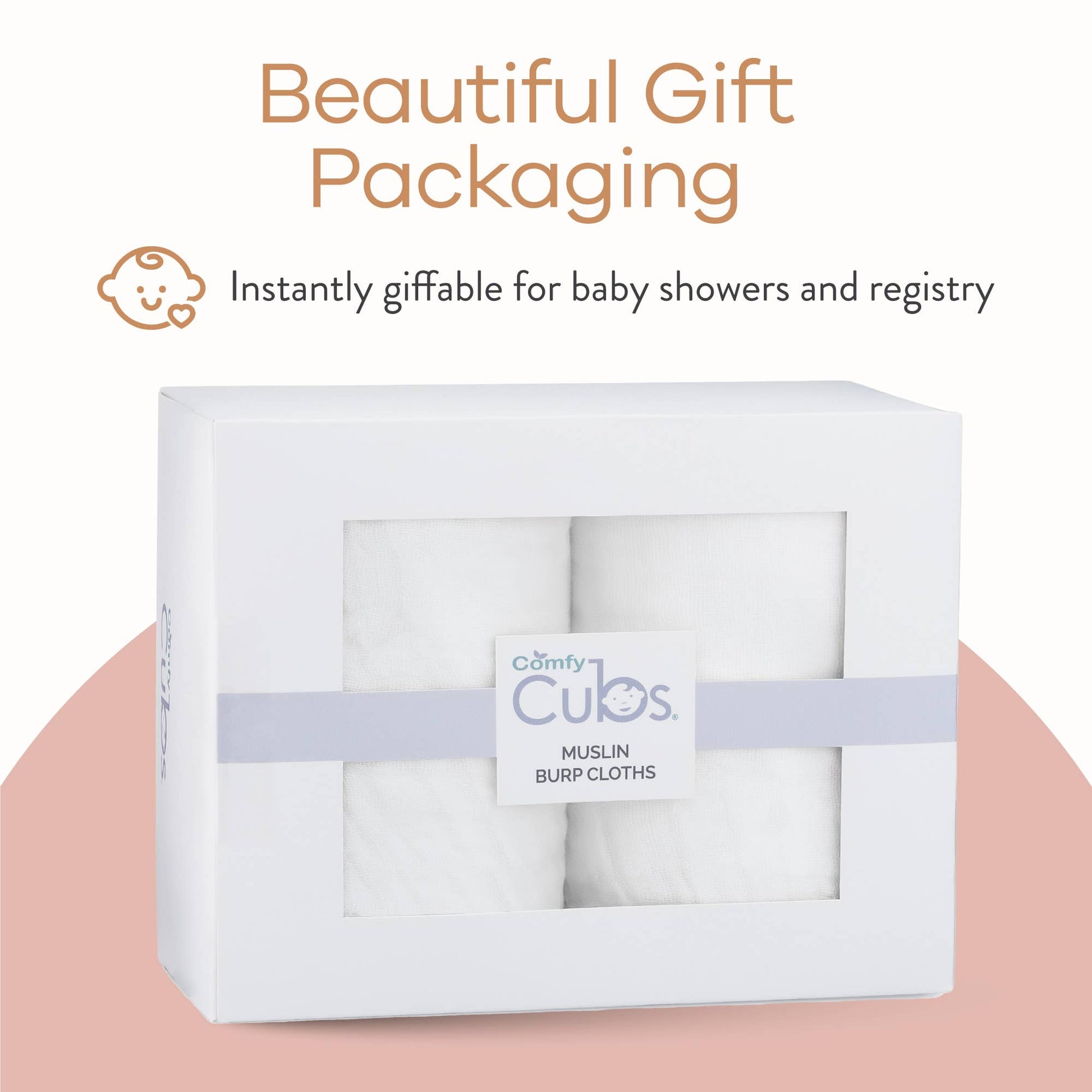 Cotton Muslin Burp Cloths White Pack of 6 - Magnolia BabyBurp Cloth