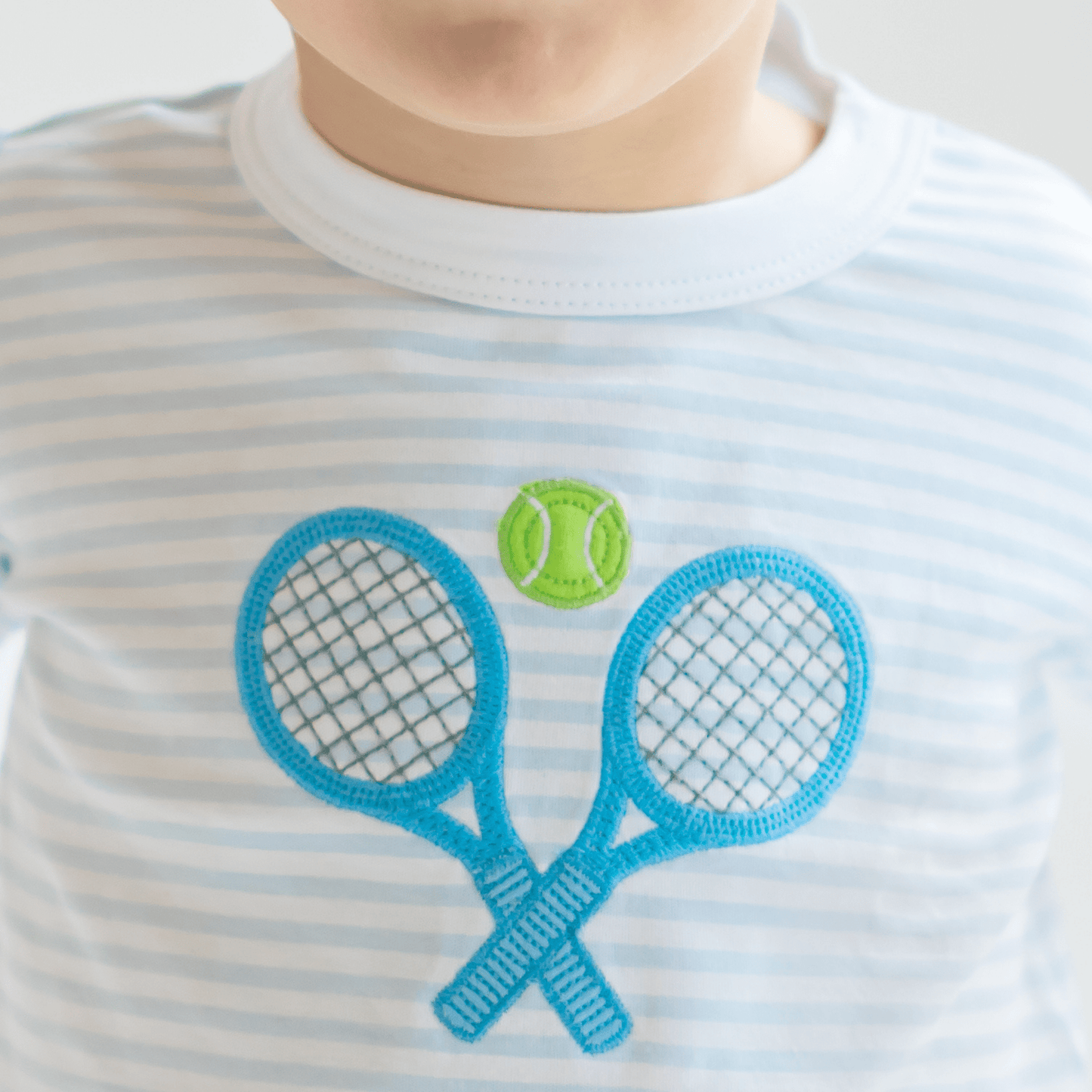 Courtside Cuties Applique Long Pajamas - Light Blue - Magnolia BabyLong Pajamas