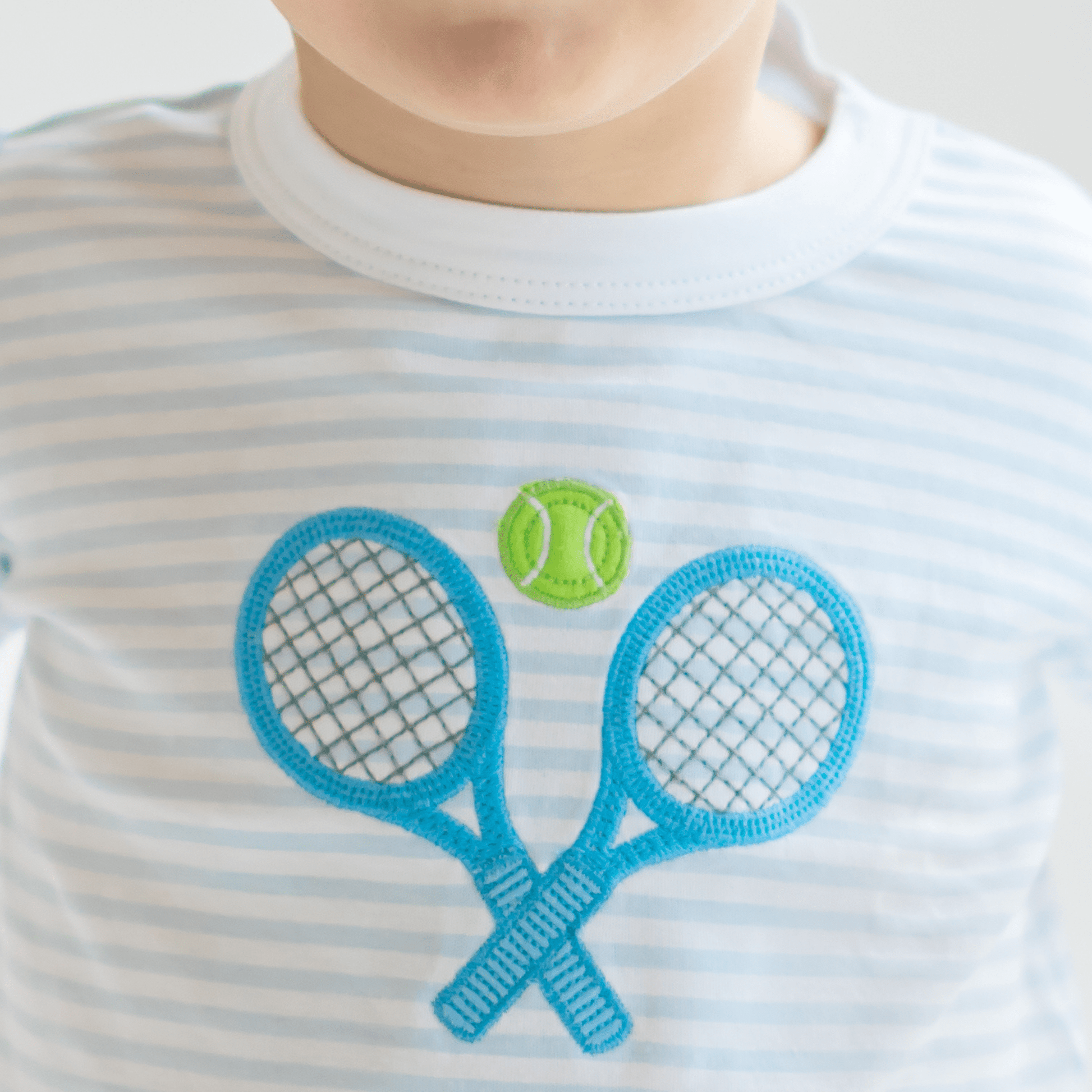 Courtside Cuties Applique Long Pajamas - Light Blue - Magnolia BabyLong Pajamas