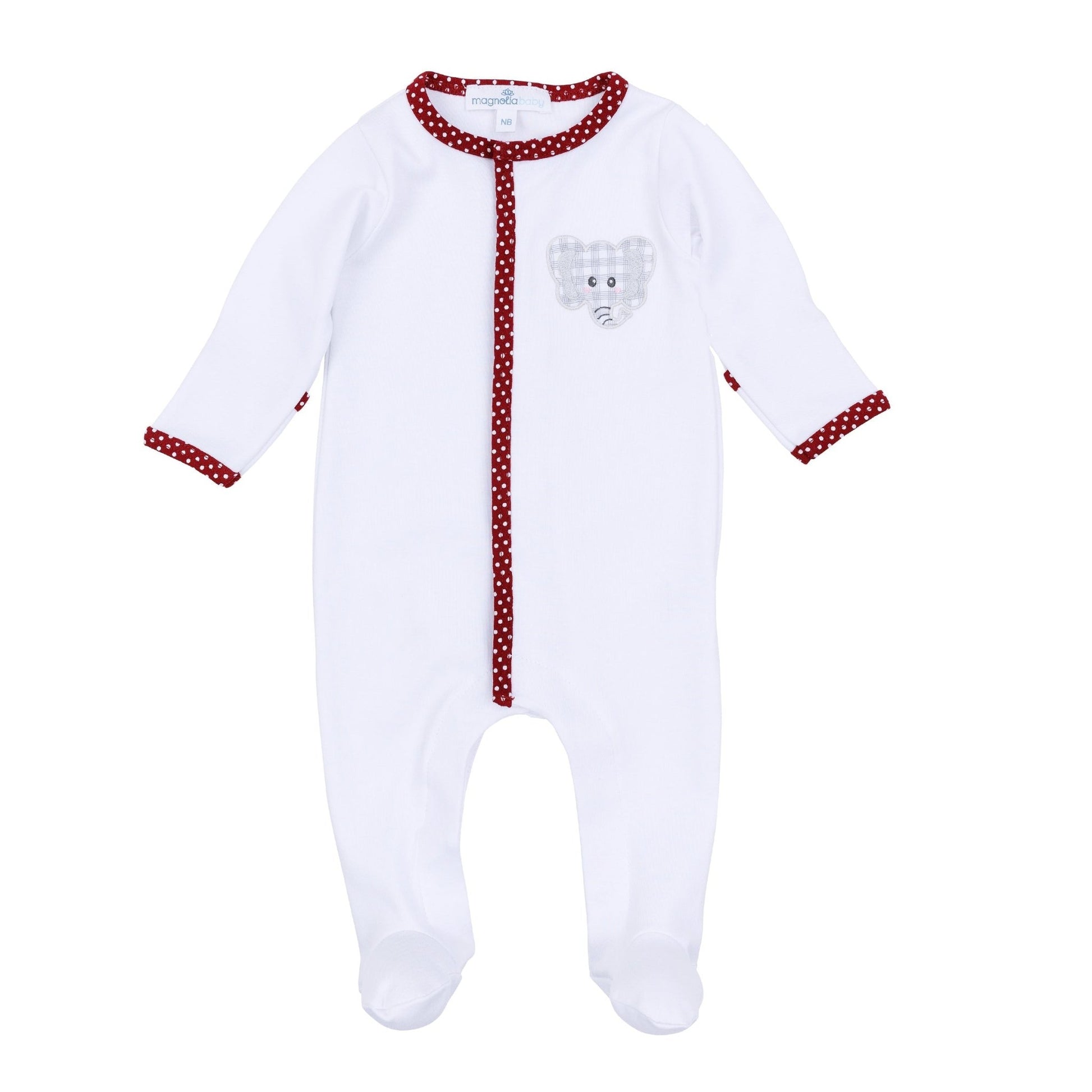 Crimson Cutie Applique Footie - Crimson Boy - Magnolia BabyFootie