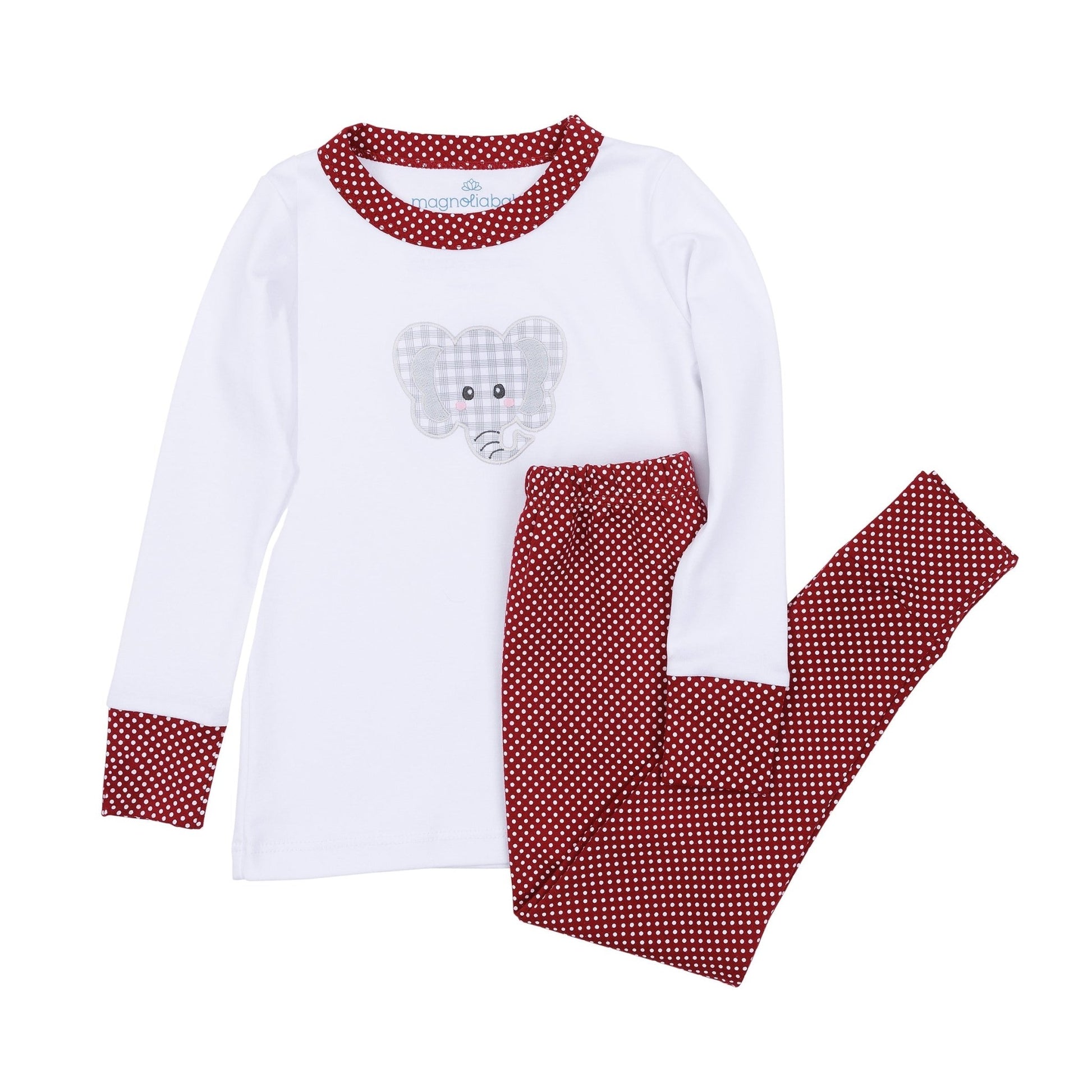 Crimson Cutie Applique Long Pajamas - Crimson Boy - Magnolia BabyLong Pajamas