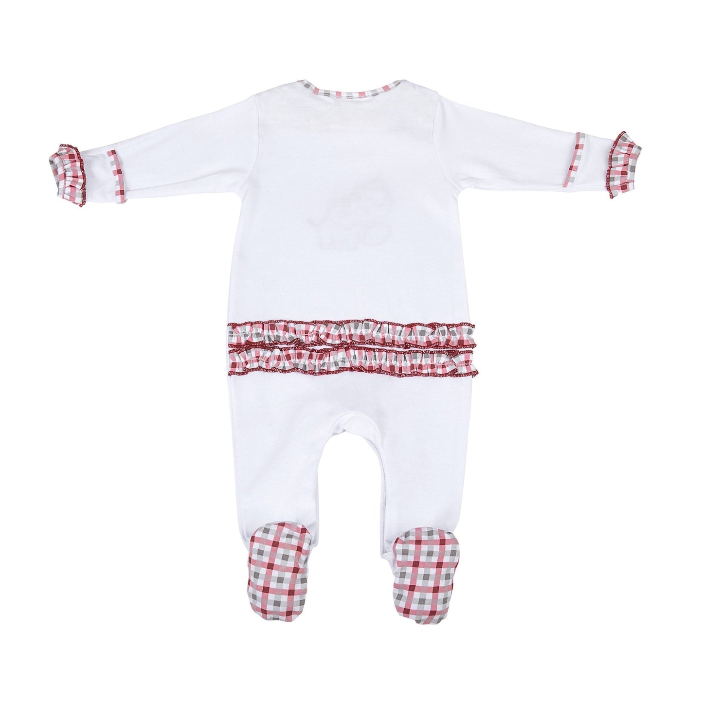 Crimson Tide Applique Ruffle Lap Footie - Magnolia BabyFootie