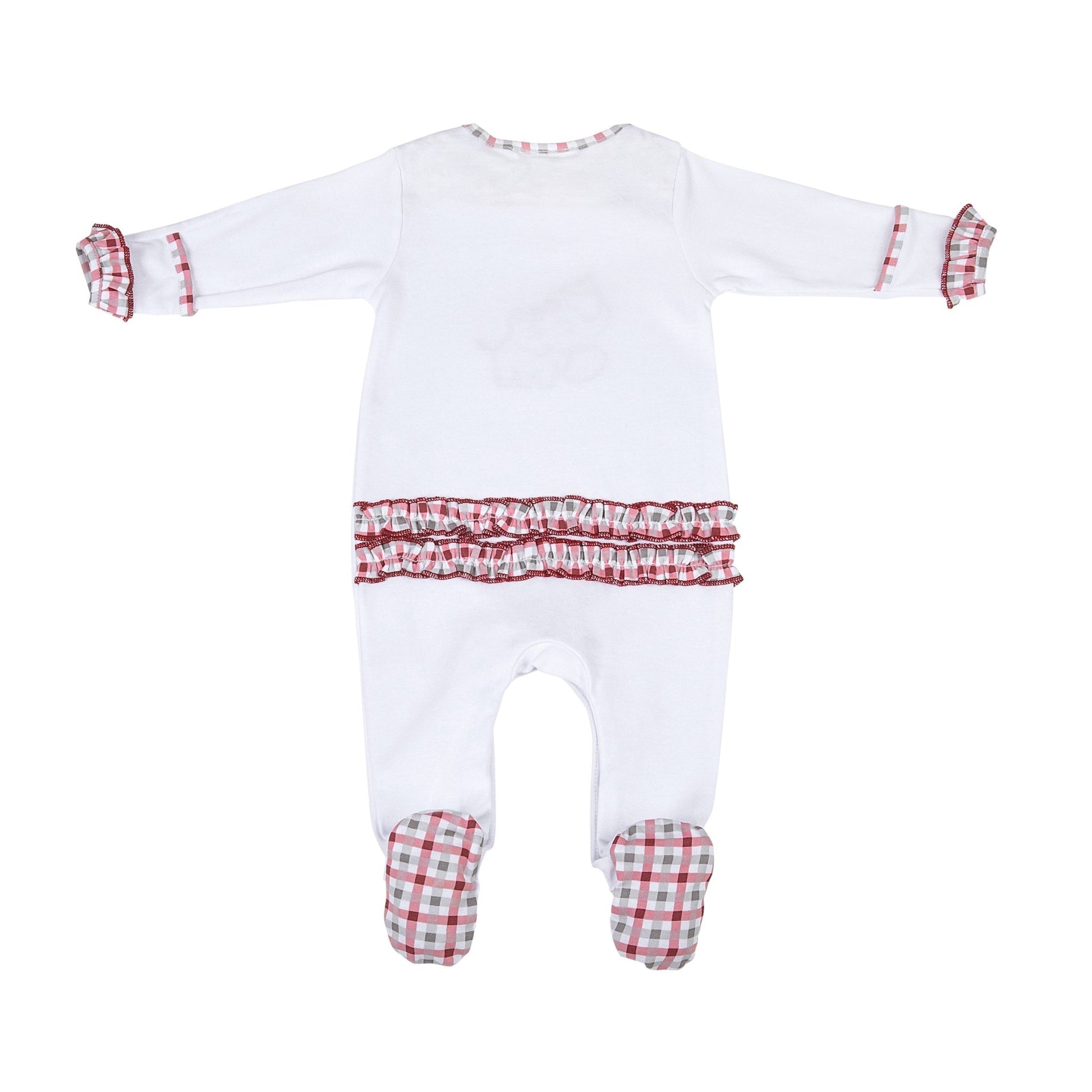 Crimson Tide Applique Ruffle Lap Footie - Magnolia BabyFootie