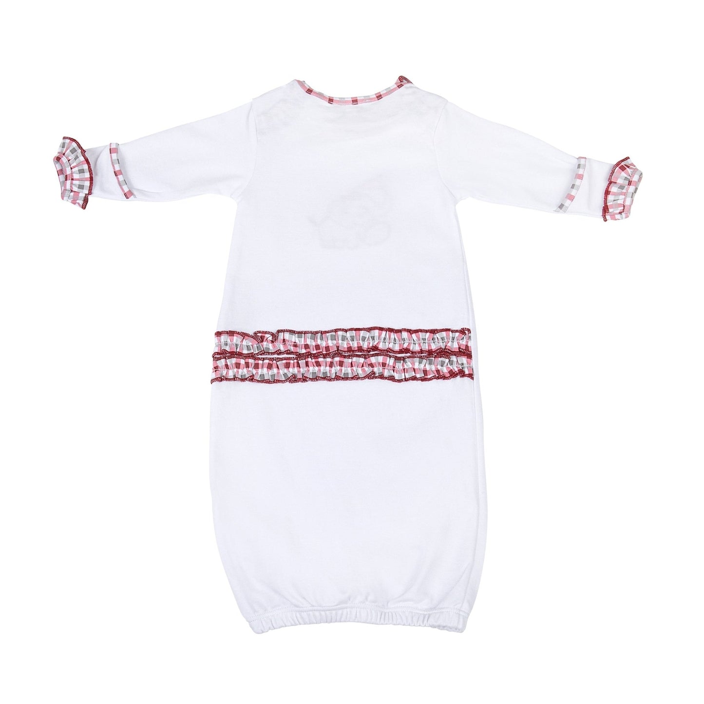 Crimson Tide Applique Ruffle Lap Gown - Magnolia BabyGown