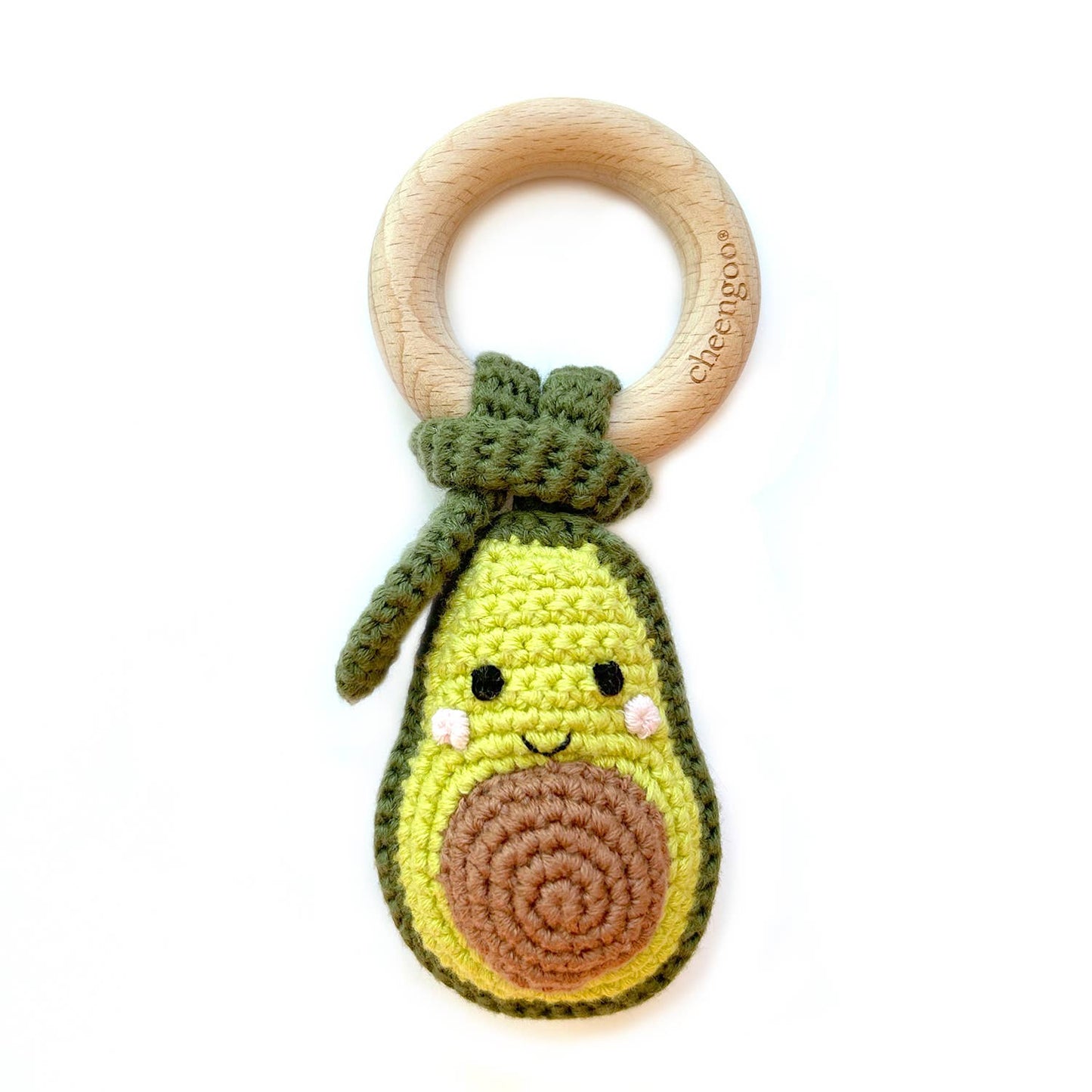 Crocheted Avocado Teething Rattle - Magnolia BabyTeether