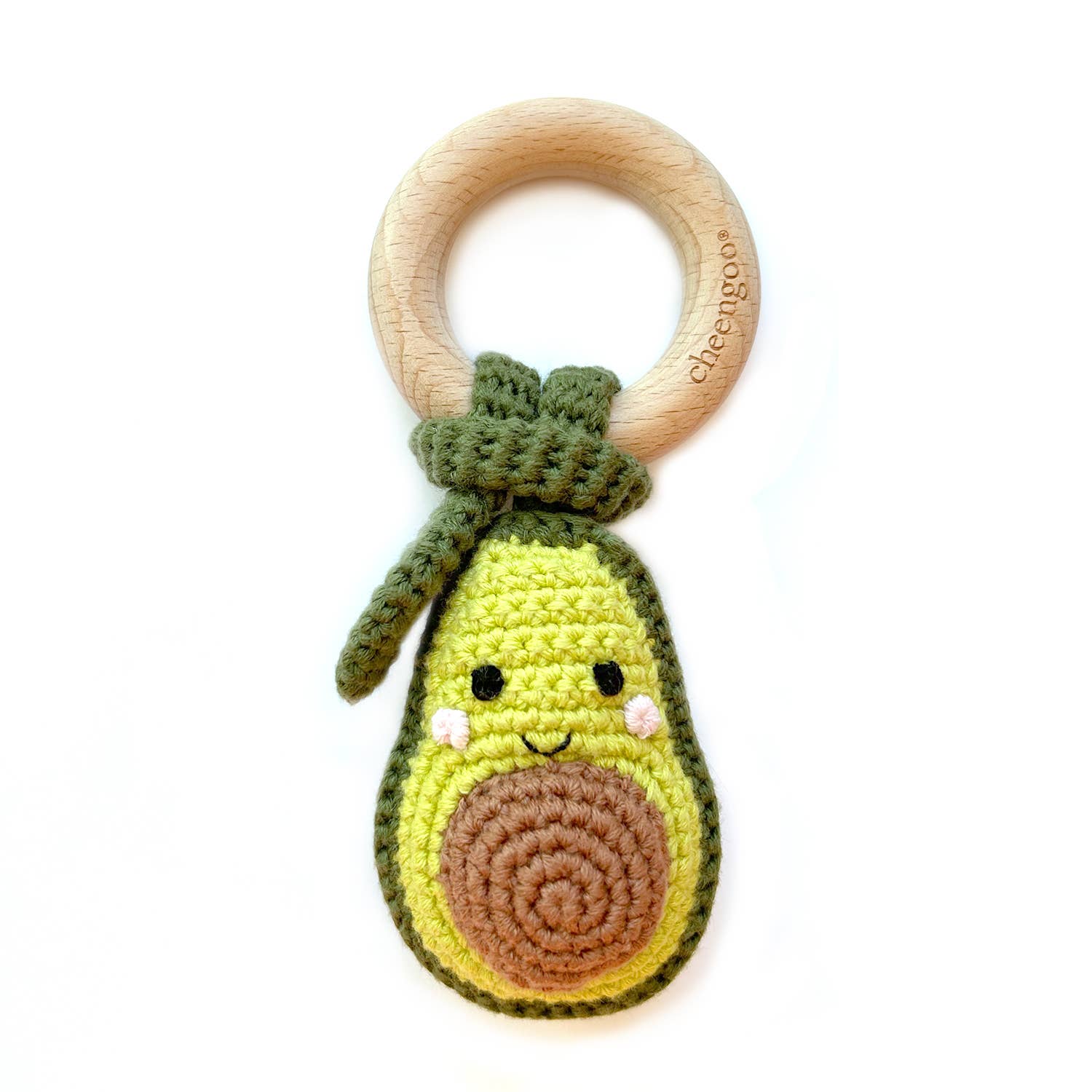 Crocheted Avocado Teething Rattle - Magnolia BabyTeether