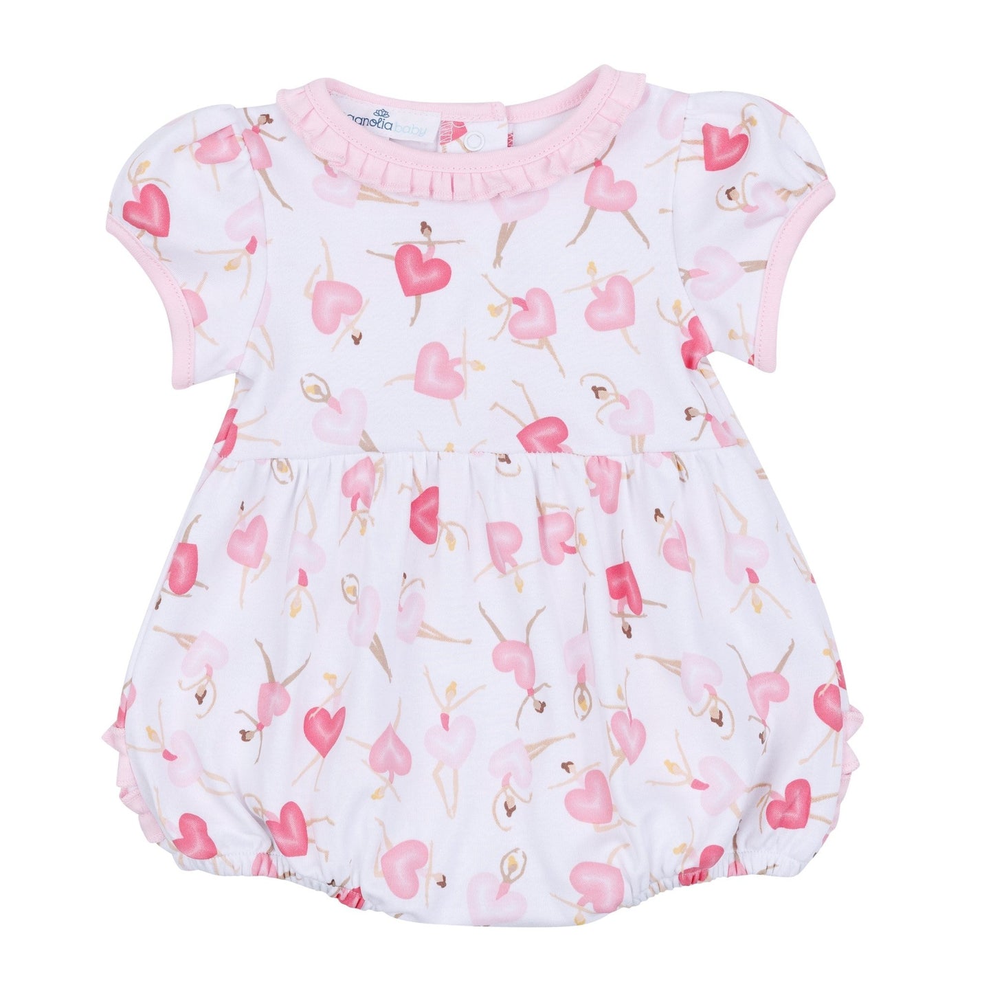 Dancing Hearts Short Sleeve Bubble - Magnolia BabyBubble