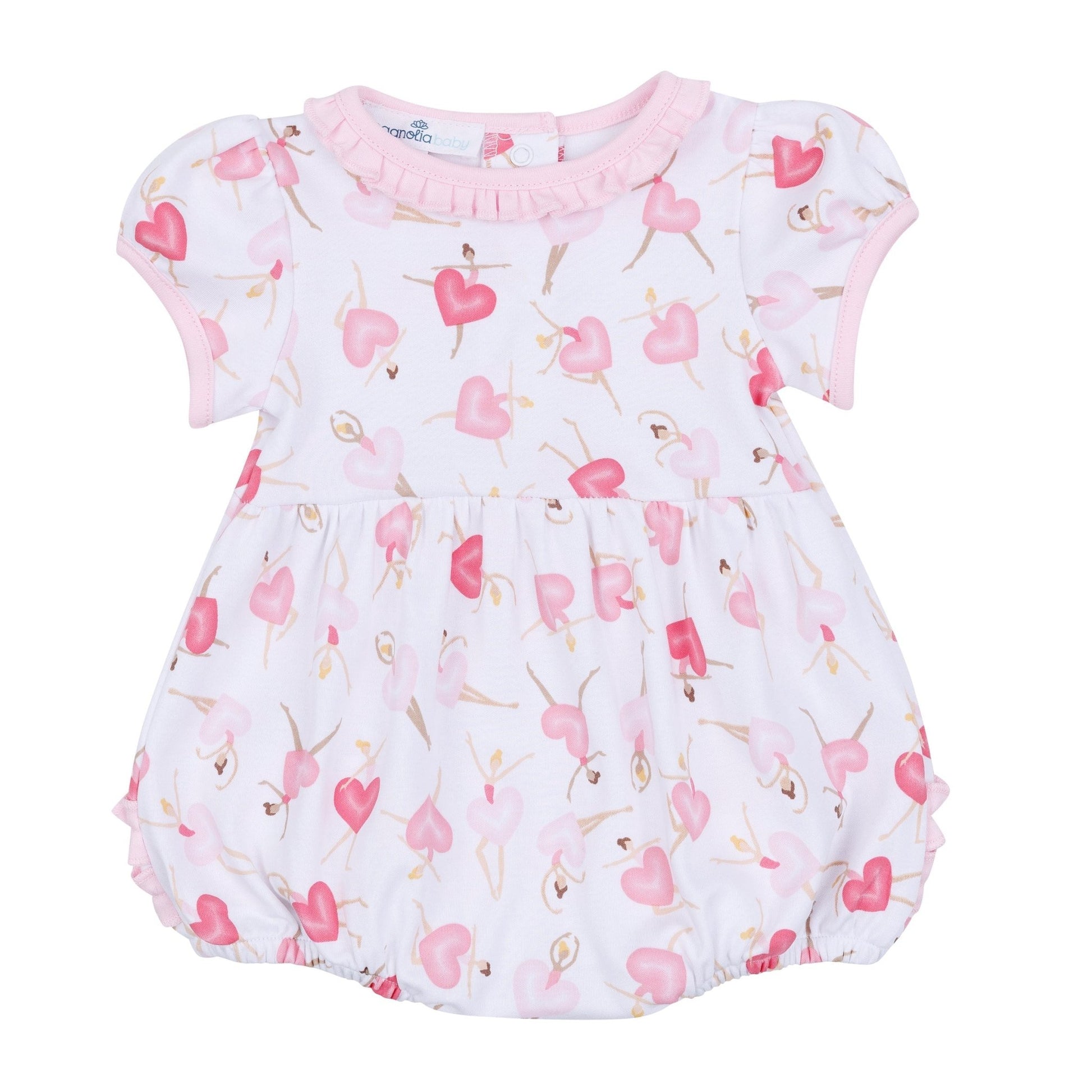 Dancing Hearts Short Sleeve Bubble - Magnolia BabyBubble