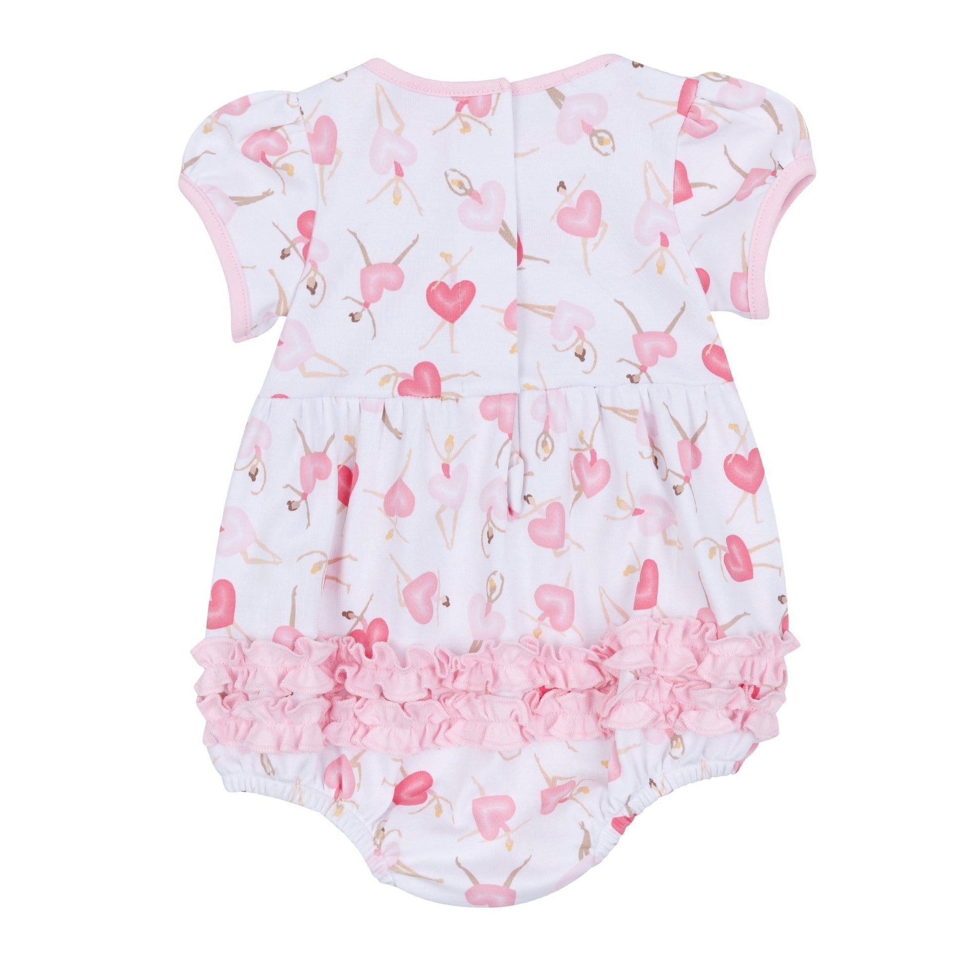 Dancing Hearts Short Sleeve Bubble - Magnolia BabyBubble