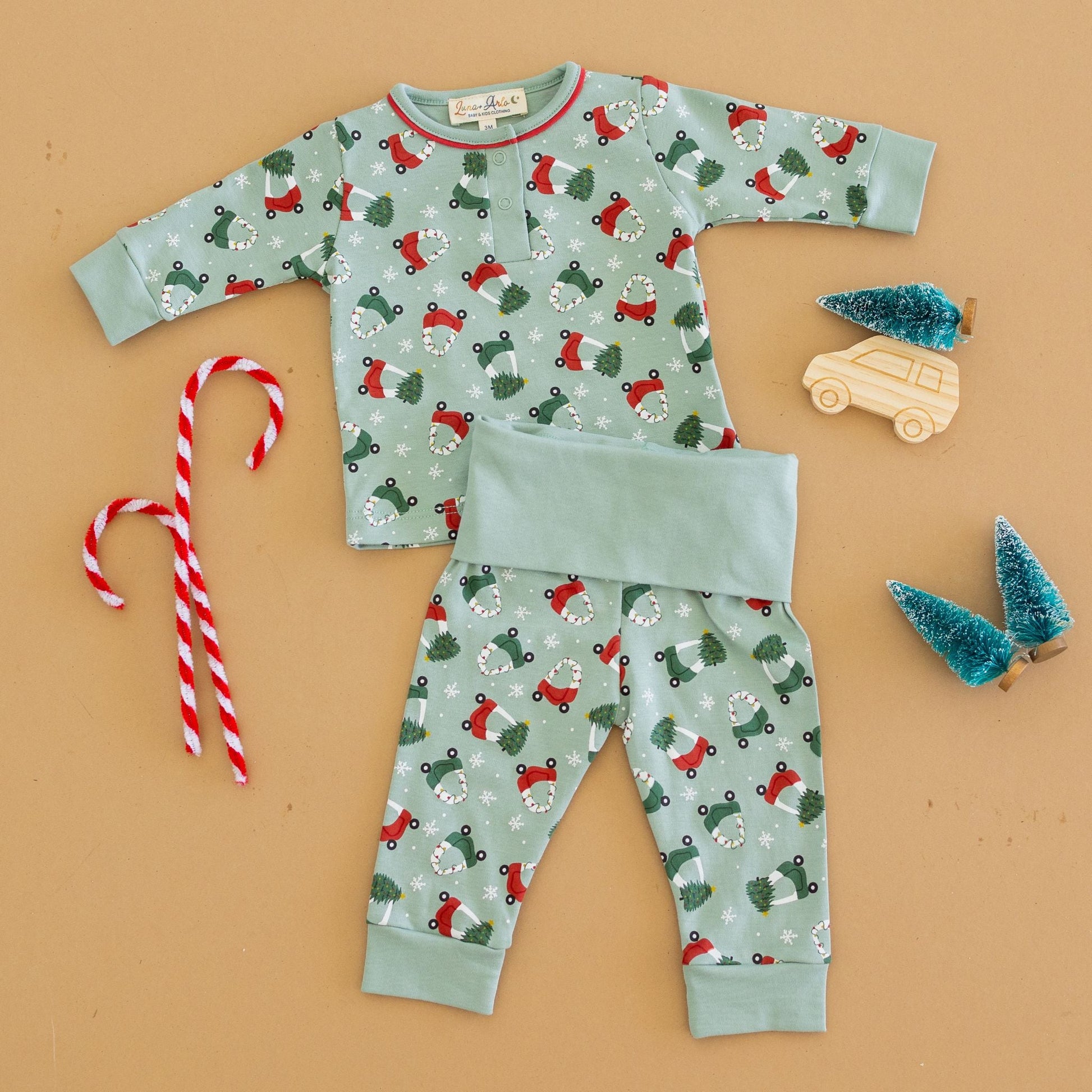 Deck the Wheels 2pc Pant Set by Luna and Arlo - Magnolia Baby2pc Pant Set