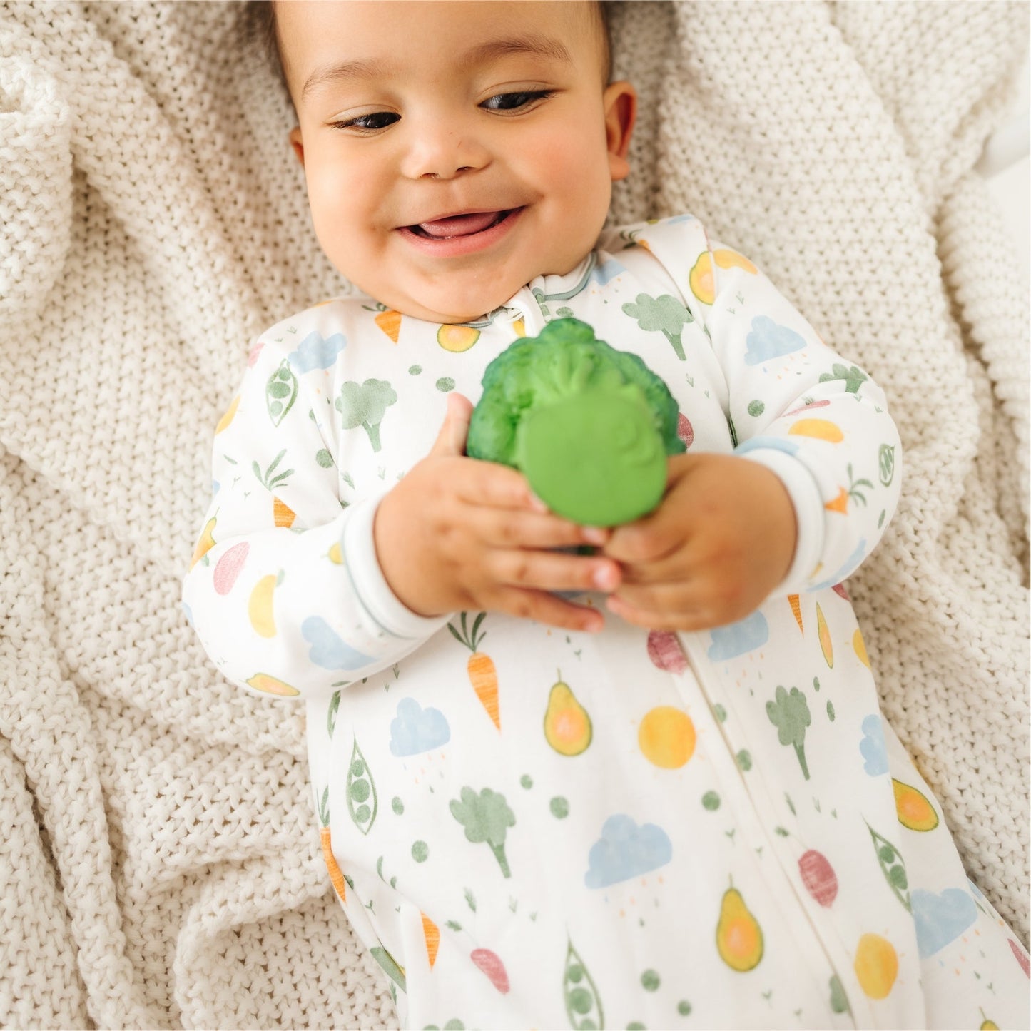 Eat your Veggies! Zip Footie - Magnolia BabyFootie