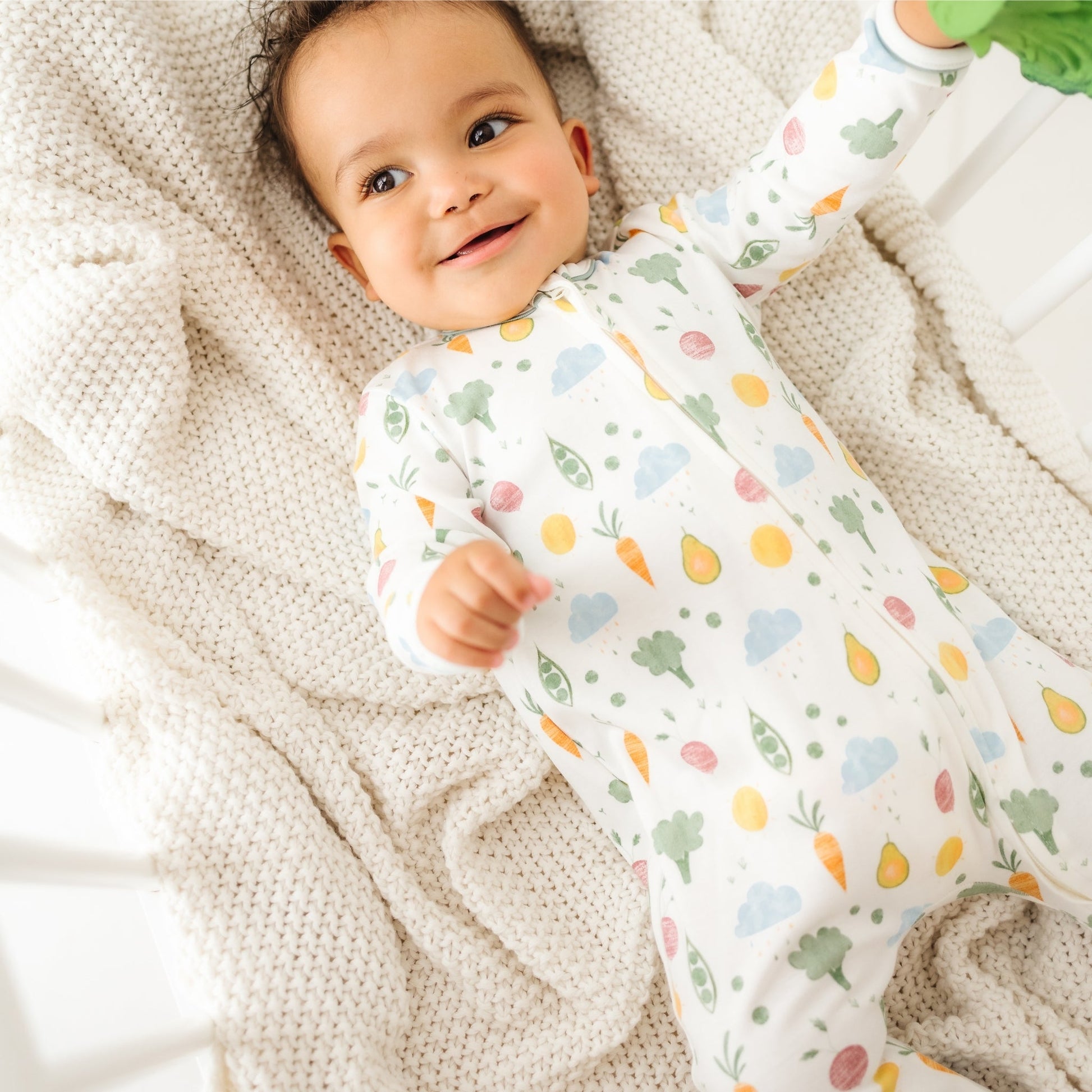 Eat your Veggies! Zip Footie - Magnolia BabyFootie