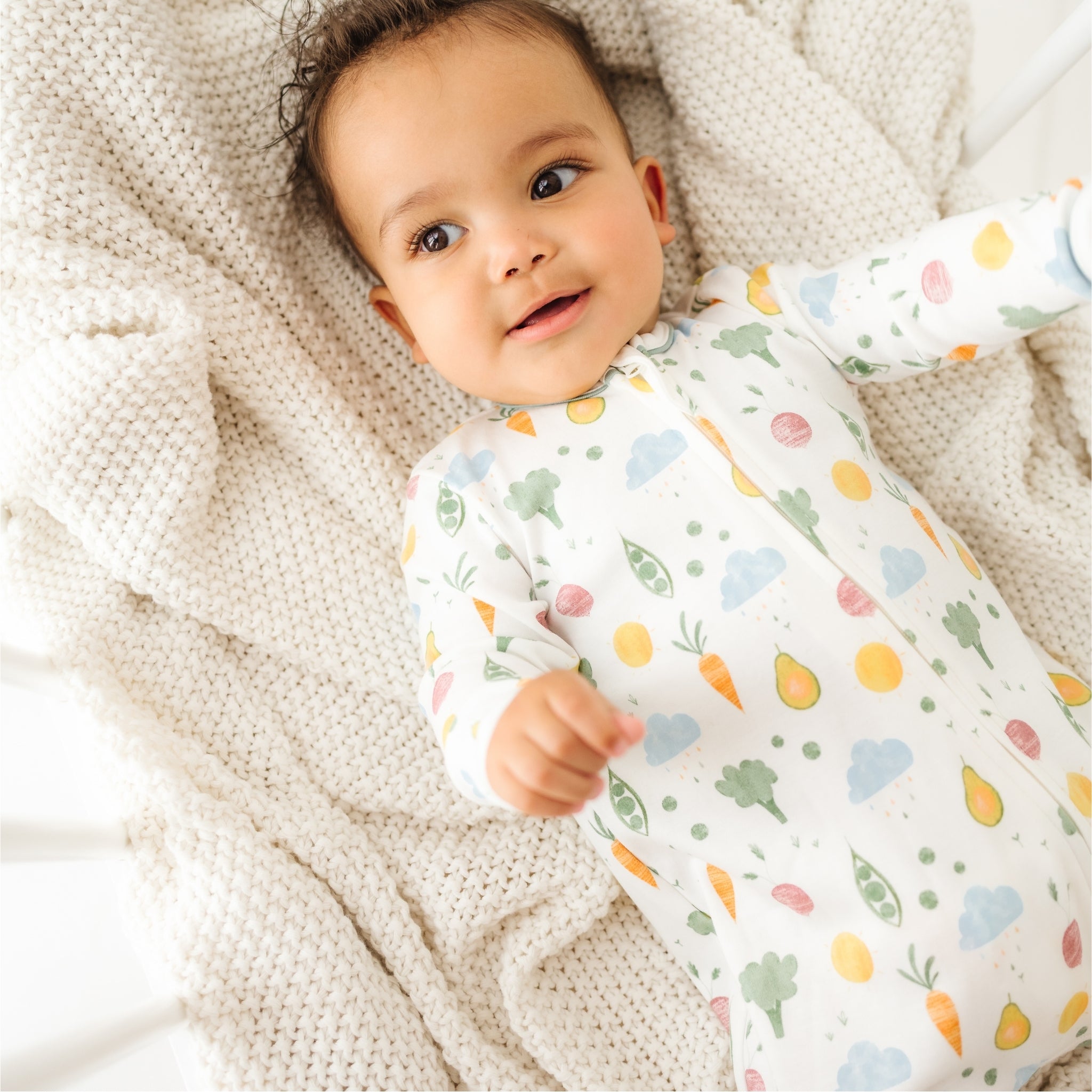 Eat your Veggies! Zip Footie - Magnolia BabyFootie