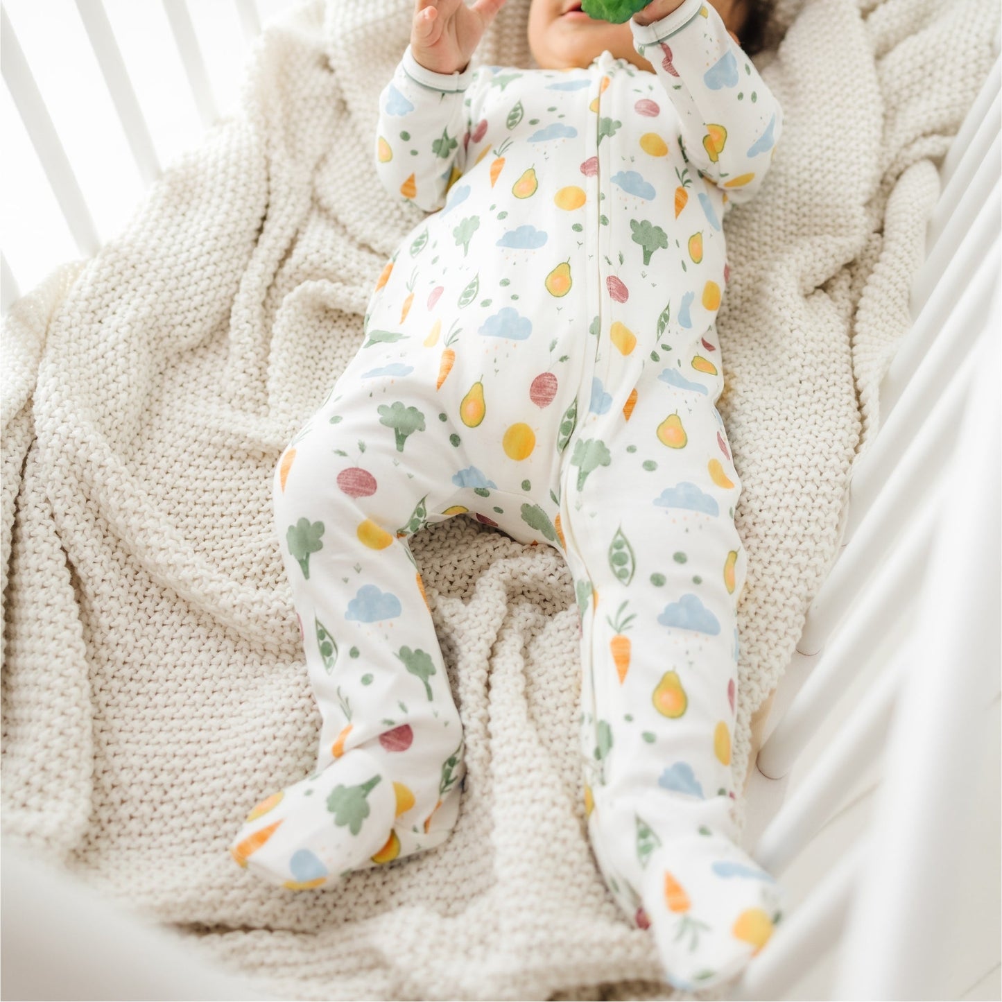 Eat your Veggies! Zip Footie - Magnolia BabyFootie