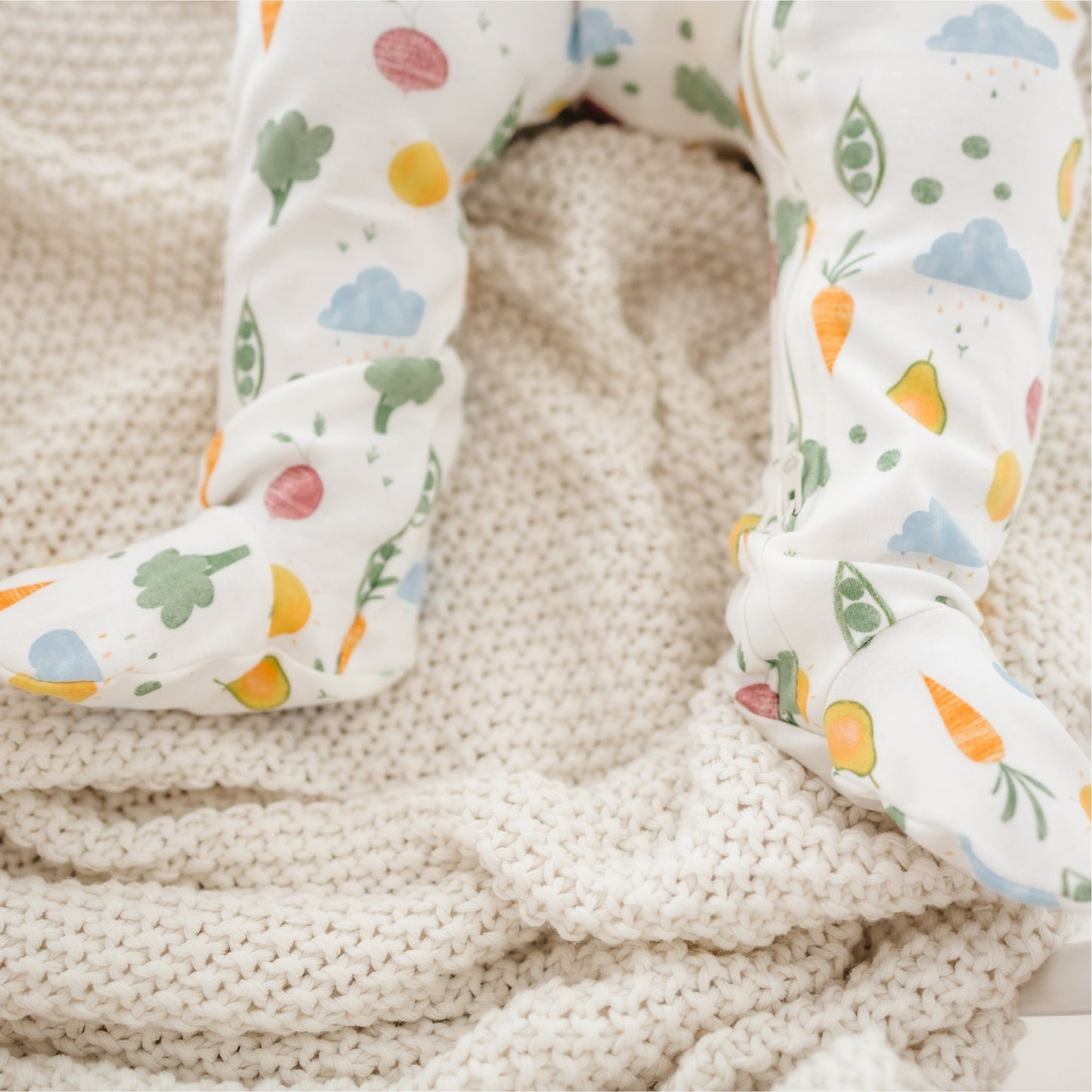 Eat your Veggies! Zip Footie - Magnolia BabyFootie